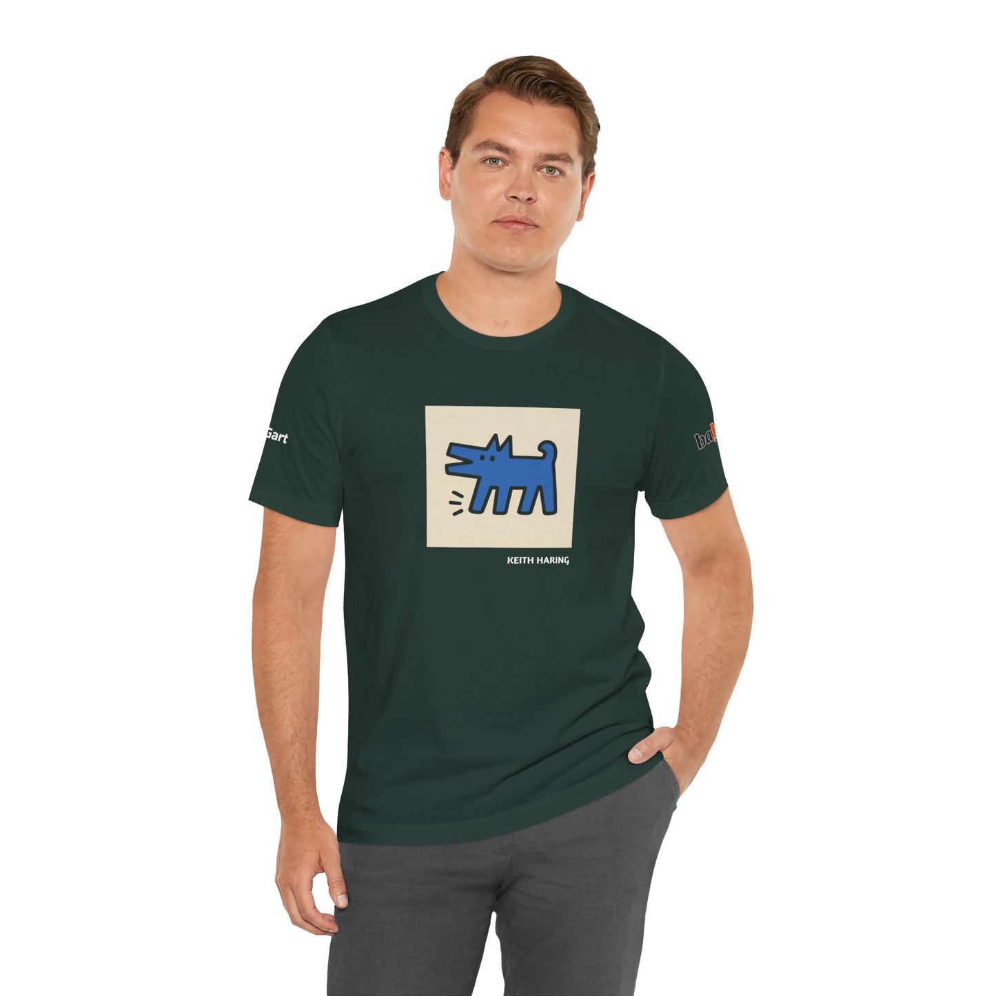 DOGART Unisex Jersey Dog T-Shirt - KEITH HARING - Iconic Painting Reimagined with Dogs