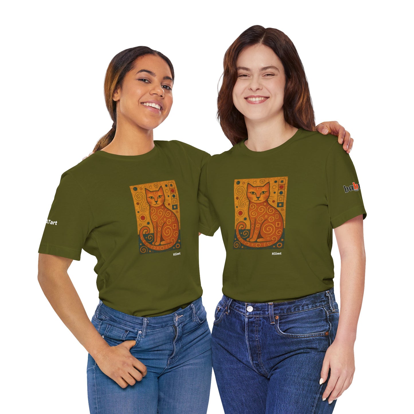 CATART Unisex Jersey Cat T-Shirt - KLIMT - Iconic Painting Reimagined with Cats