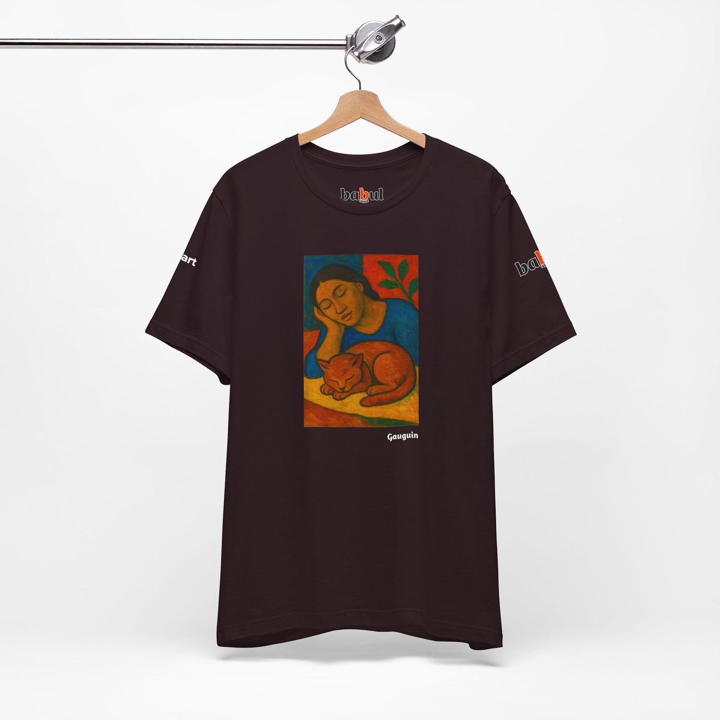 CATART Unisex Jersey Cat T-Shirt - GAUGUIN - Iconic Painting Reimagined with Cats