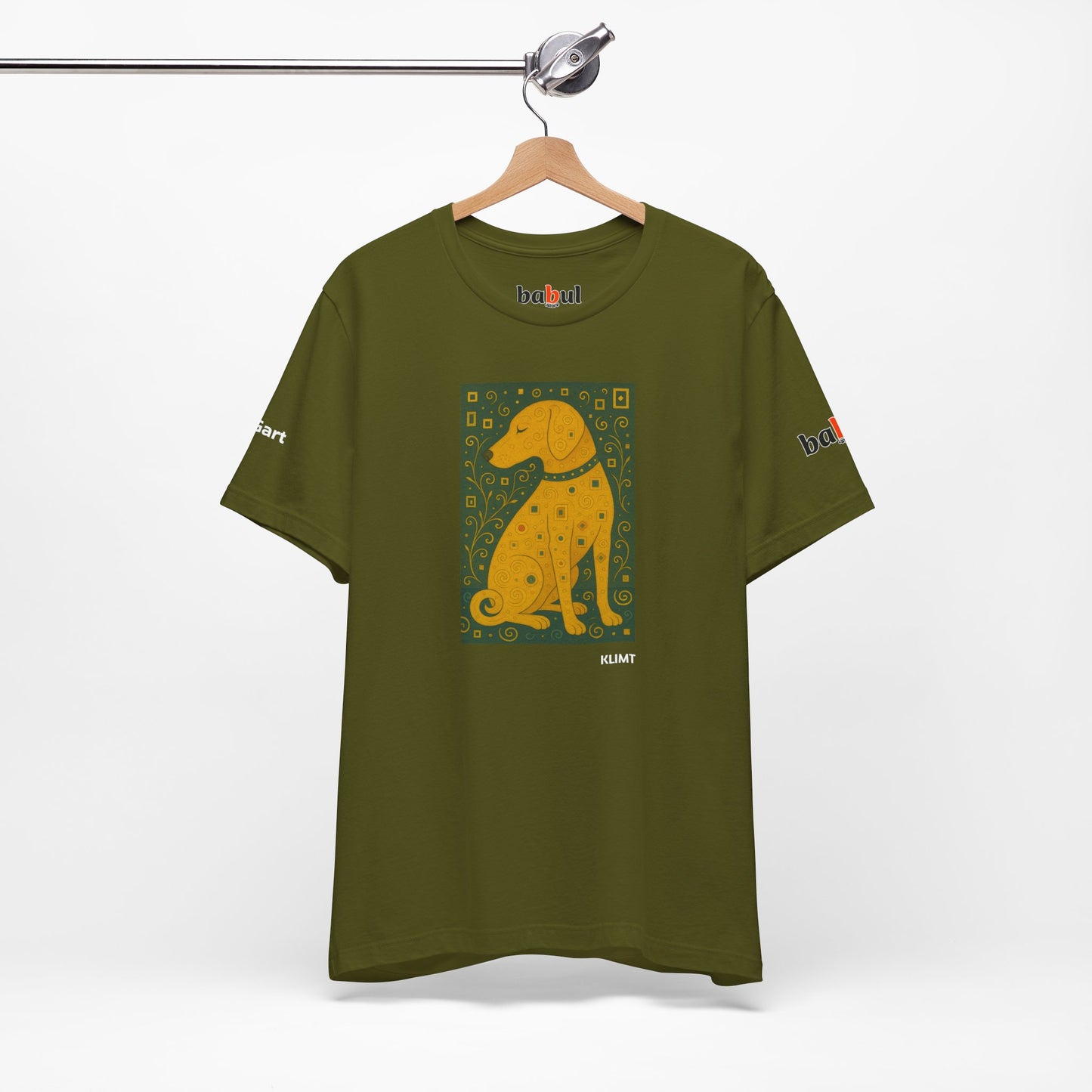 DOGART Unisex Jersey Dog T-Shirt - KLIMT - Iconic Painting Reimagined with Dogs