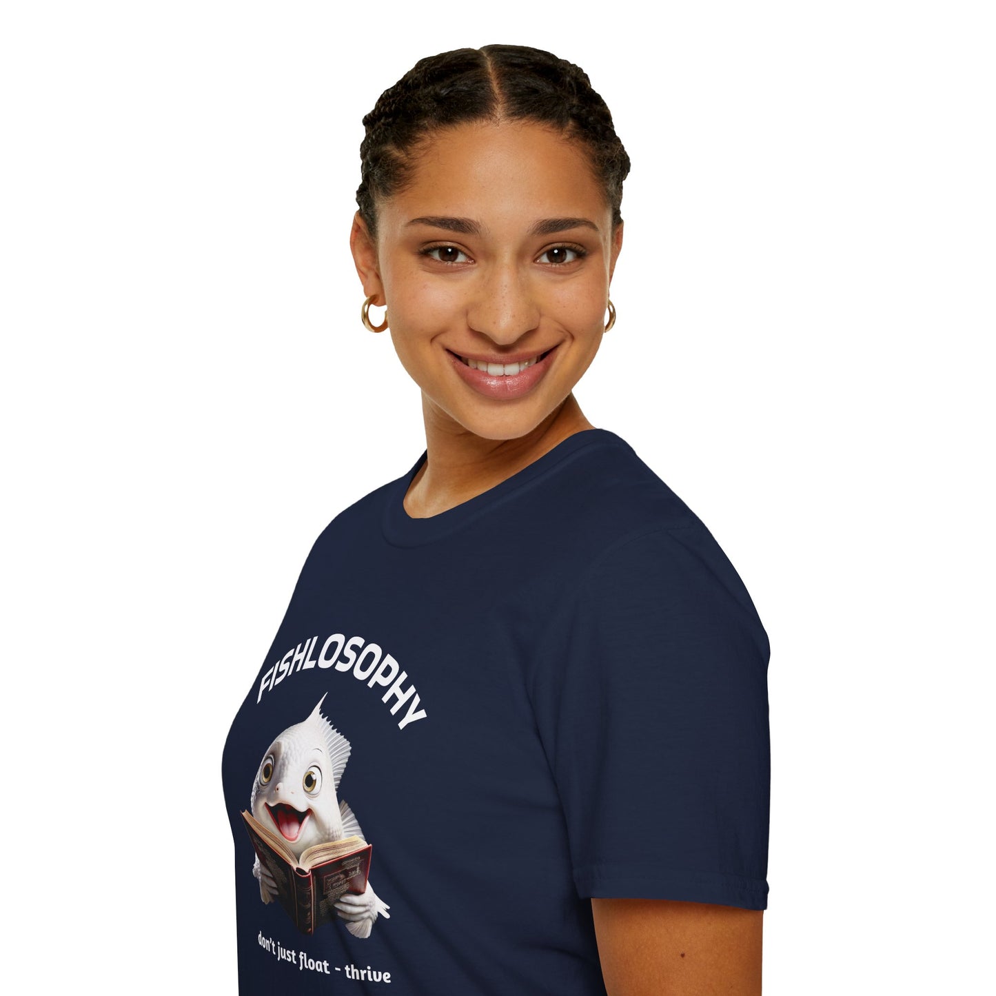 Fishlosophy Unisex T-Shirt - Ocean Vibes and Life's Questions Design - PEARLS OF WISDOM FROM THE FISH WORLD