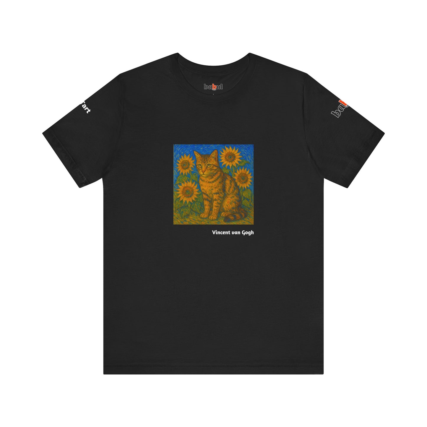 CATART Unisex Jersey Cat T-Shirt - Vincent van Gogh - Iconic Painting Reimagined with Cats