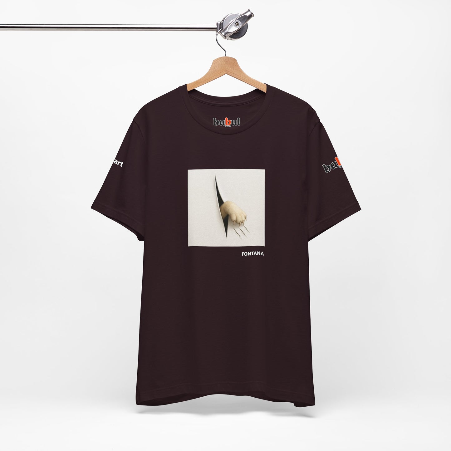 CATART Unisex Jersey Cat T-Shirt - FONTANA - Iconic Painting Reimagined with Cats