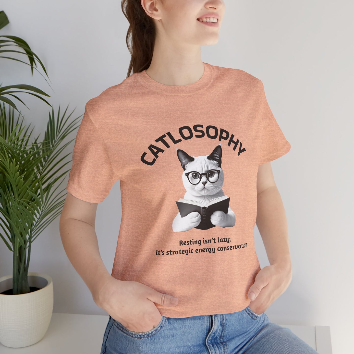 Catlosophy Unisex Jersey Short Sleeve Tee – "Resting isn't Lazy" Design
