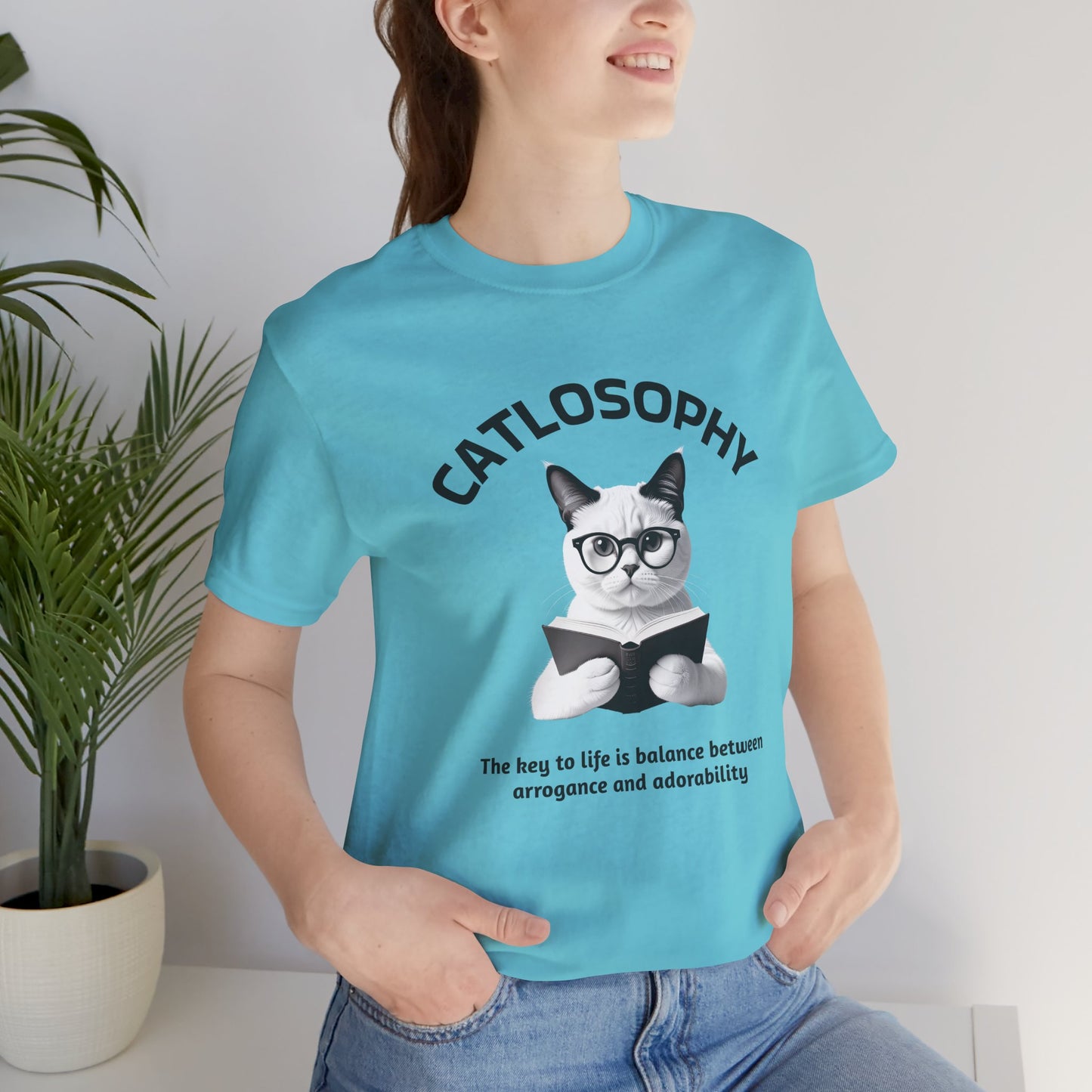 Catlosophy Unisex Jersey Short Sleeve Tee – "The Key to Life" Design