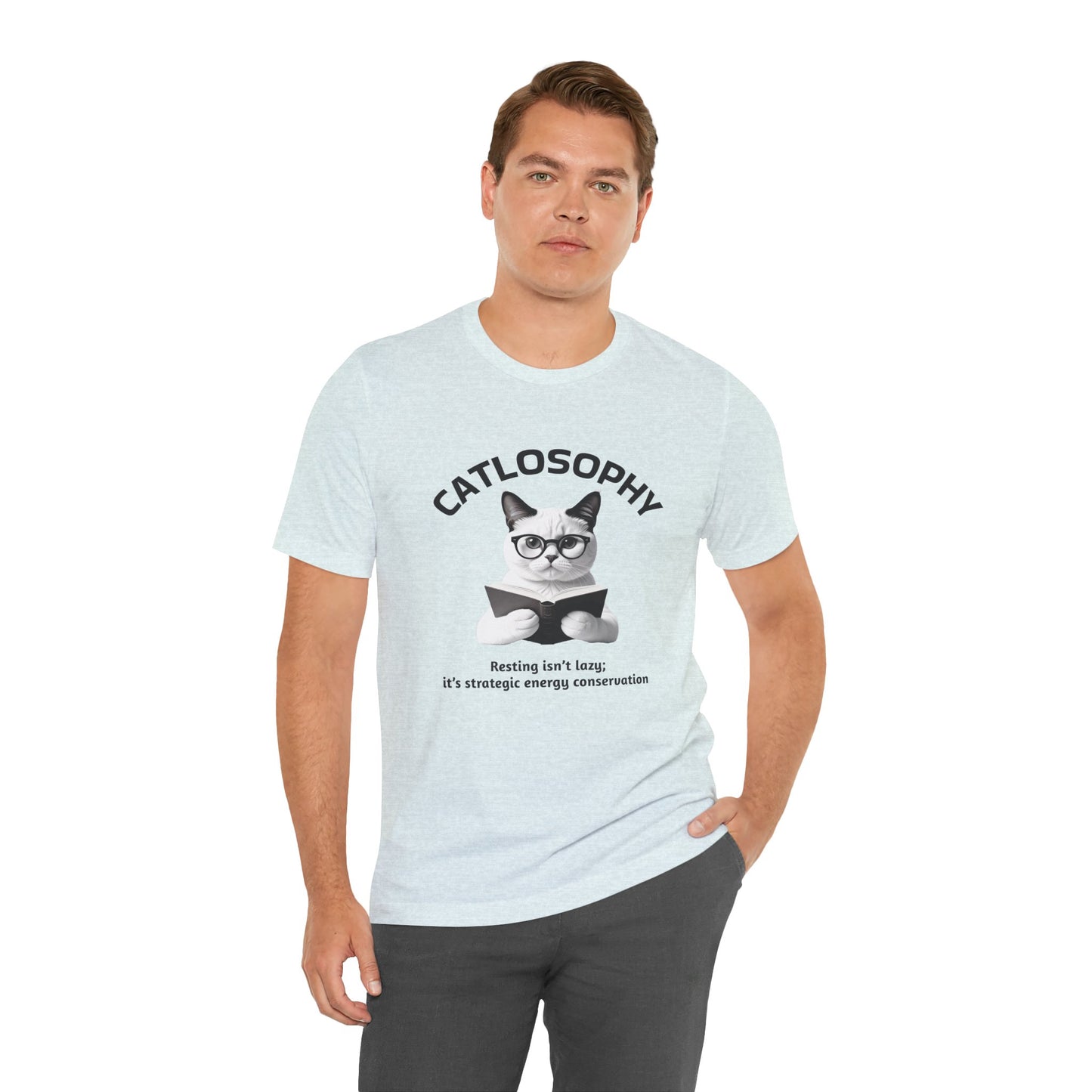 Catlosophy Unisex Jersey Short Sleeve Tee – "Resting isn't Lazy" Design