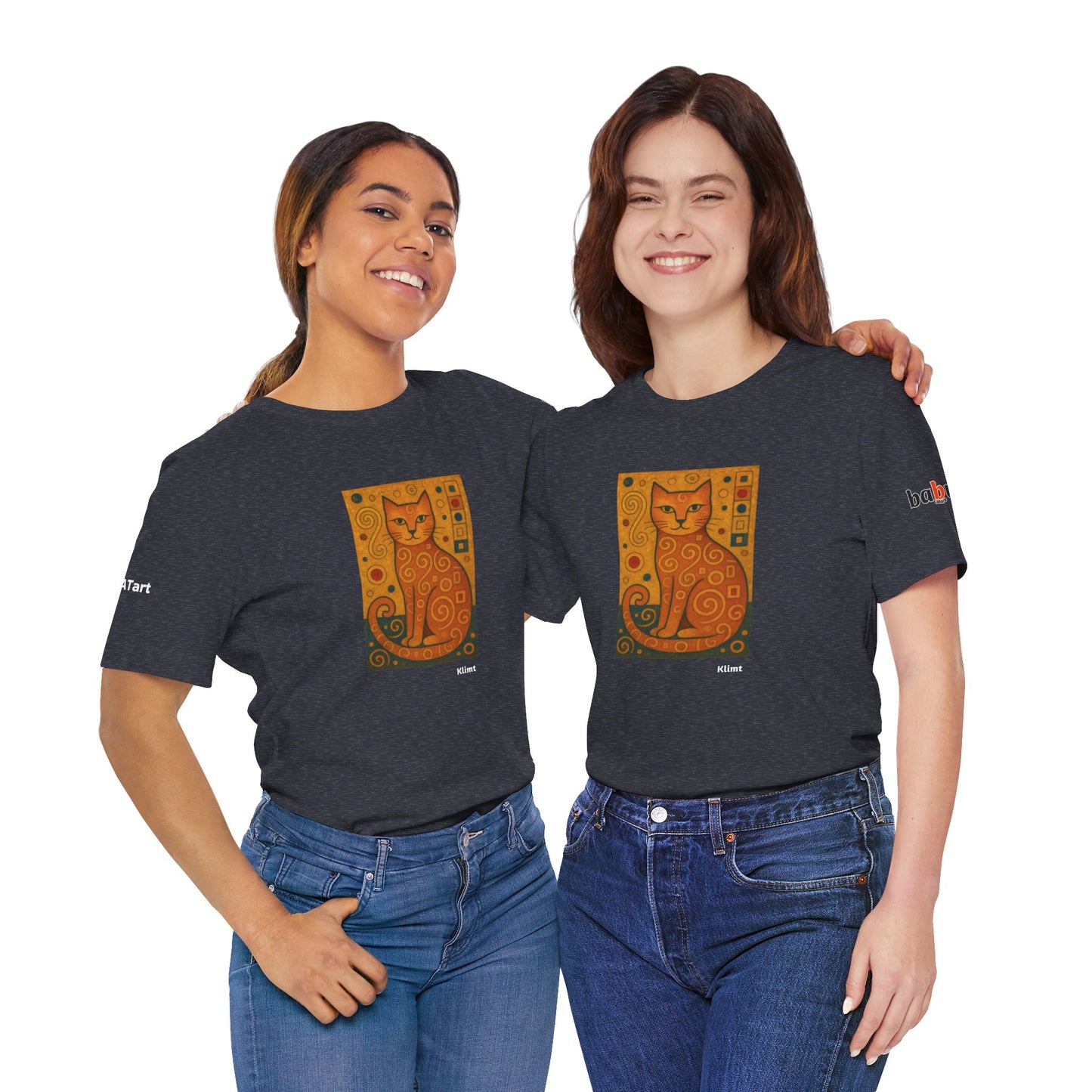 CATART Unisex Jersey Cat T-Shirt - KLIMT - Iconic Painting Reimagined with Cats
