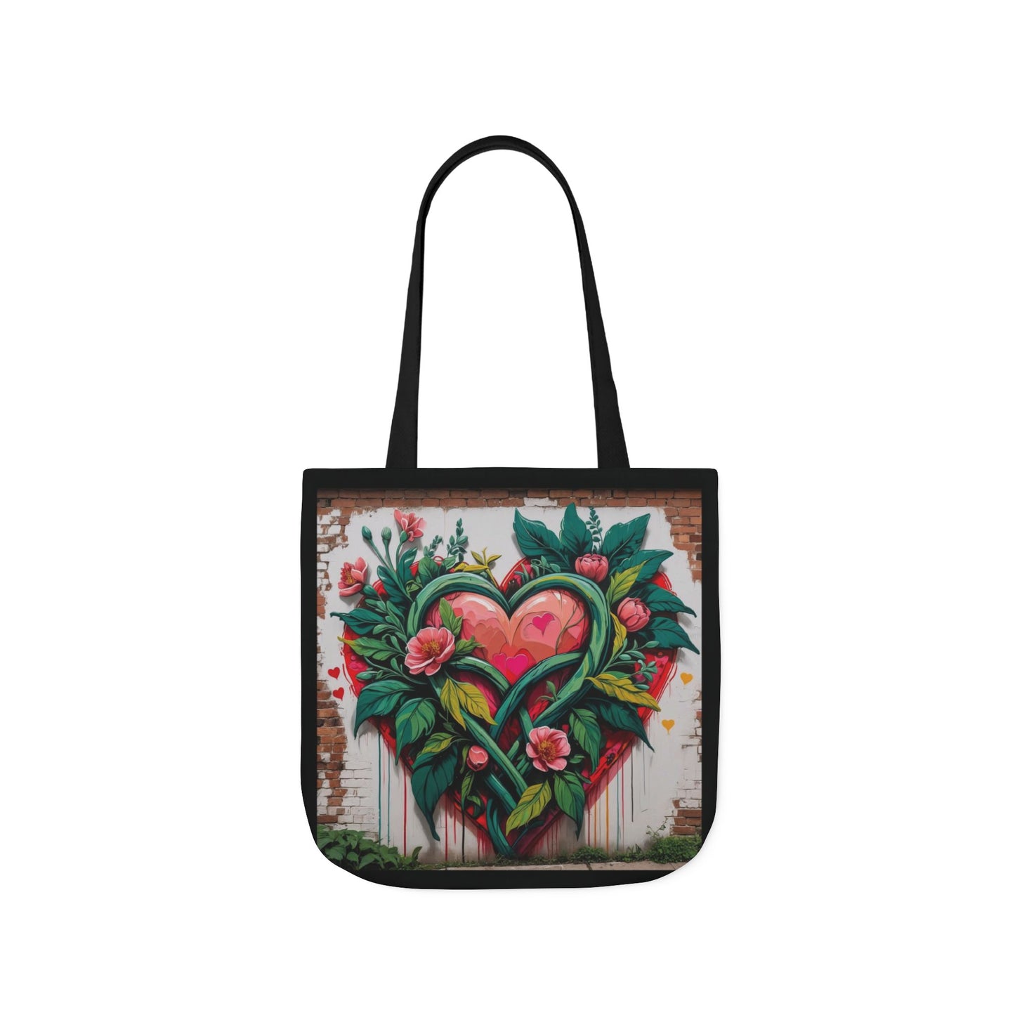 Artistic Surge - Eco-Friendly Canvas Tote Bag - FLOWERED HEARTS