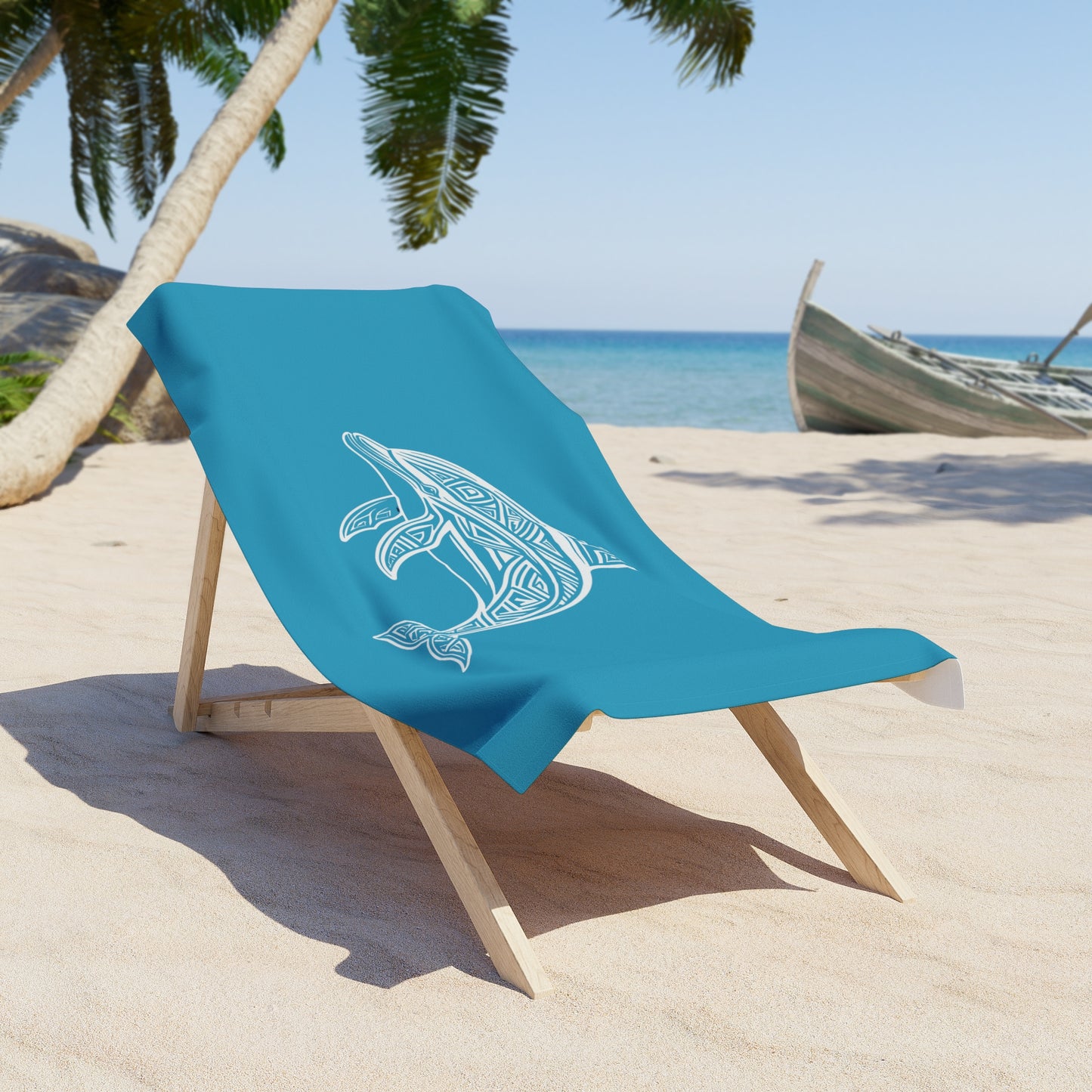 Tribal Waves Beach Towel - DOLPHIN