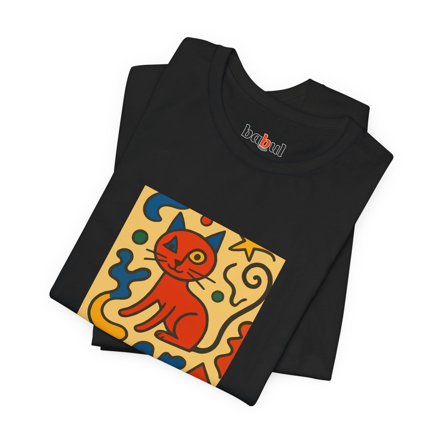 CATART Unisex Jersey Cat T-Shirt - MIRO - Iconic Painting Reimagined with Cats