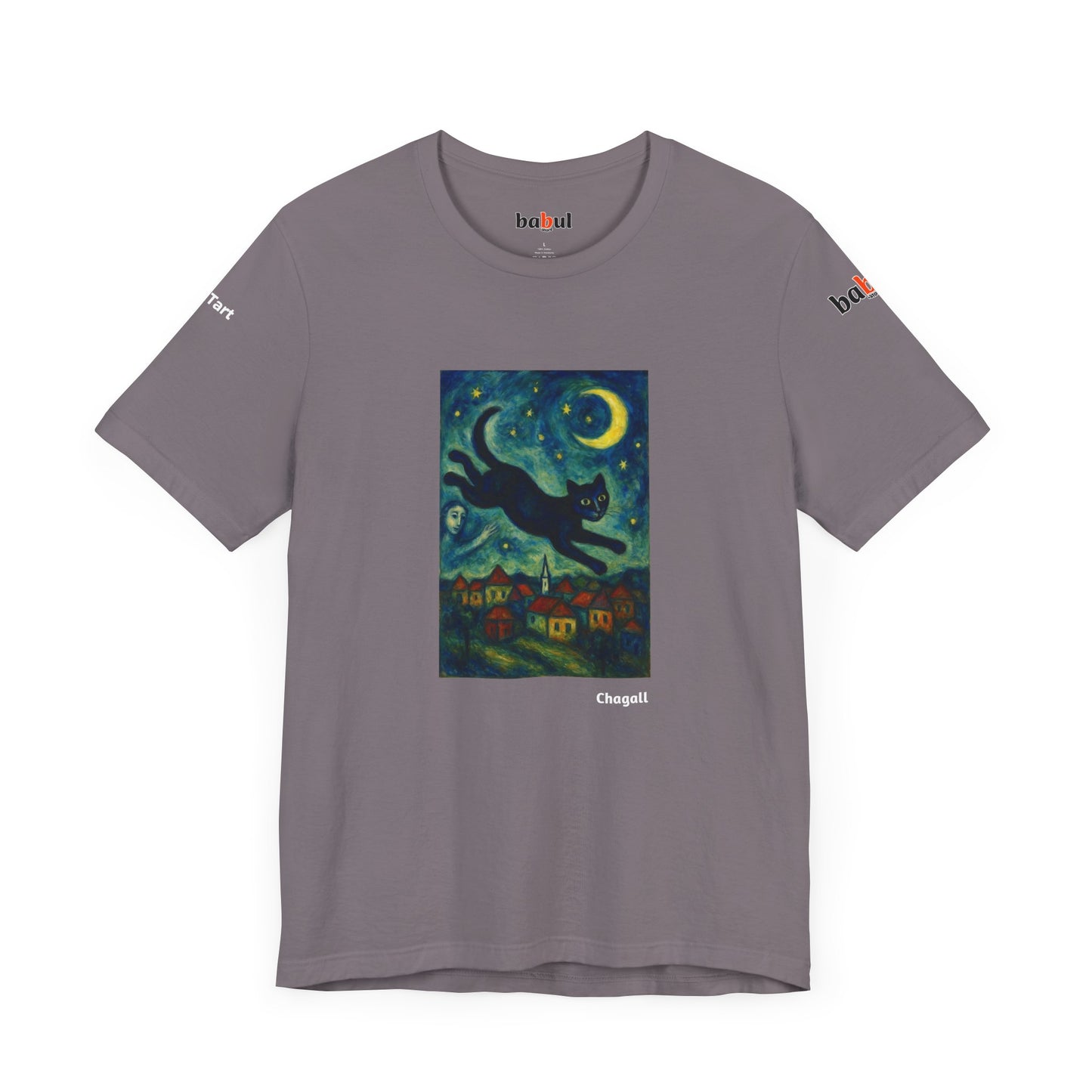 CATART Unisex Jersey Cat T-Shirt - MARC CHAGALL - Iconic Painting Reimagined with Cats