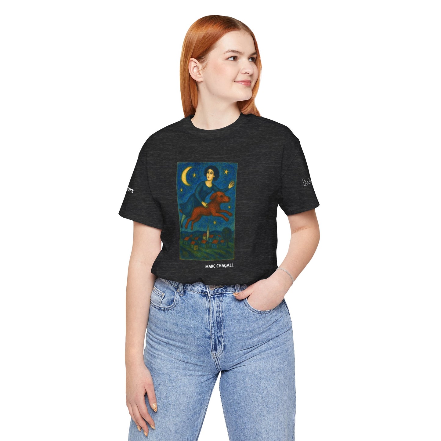 DOGART Unisex Jersey Dog T-Shirt - MARC CHAGALL - Iconic Painting Reimagined with Dogs