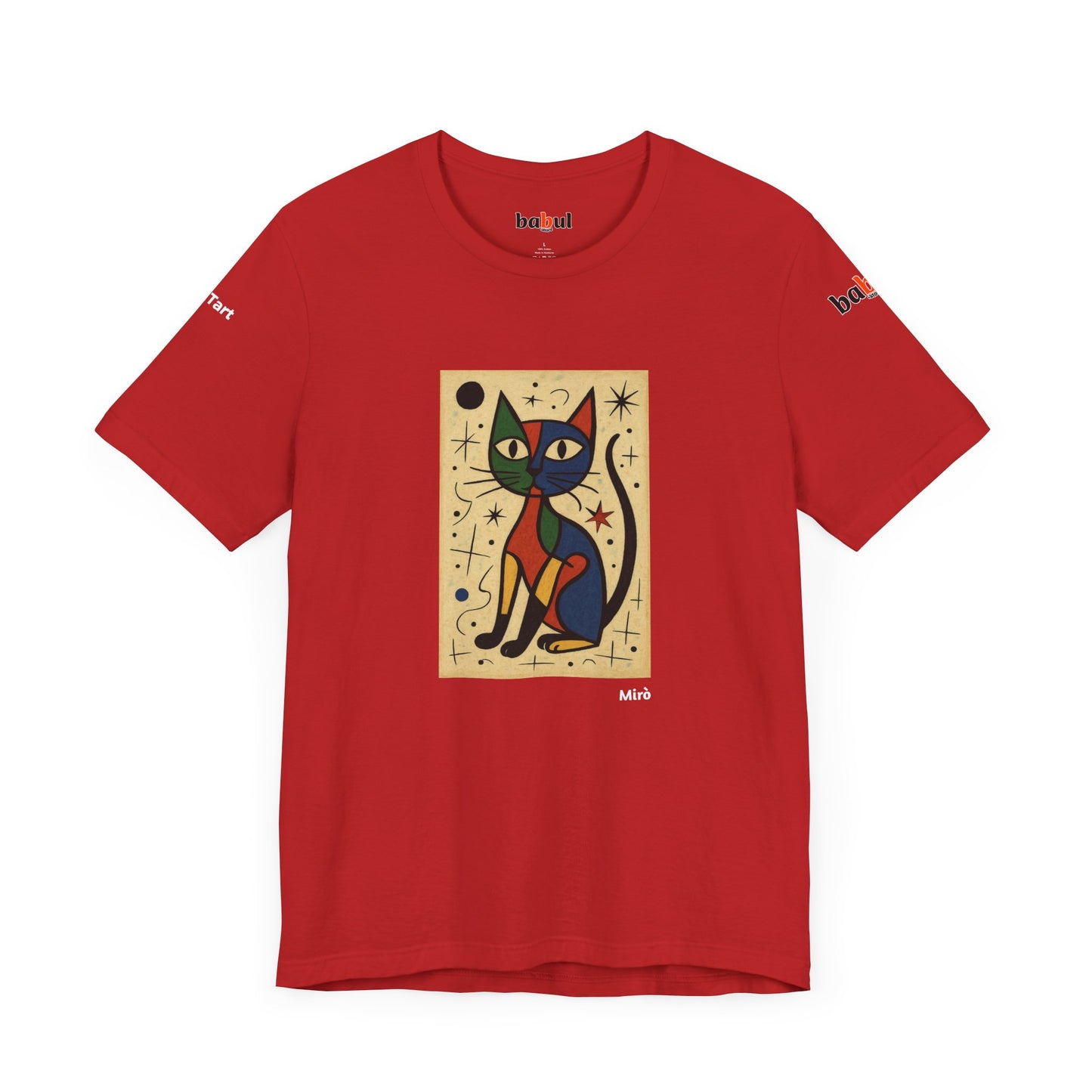 CATART Unisex Jersey Cat T-Shirt - MIRO - Iconic Painting Reimagined with Cats