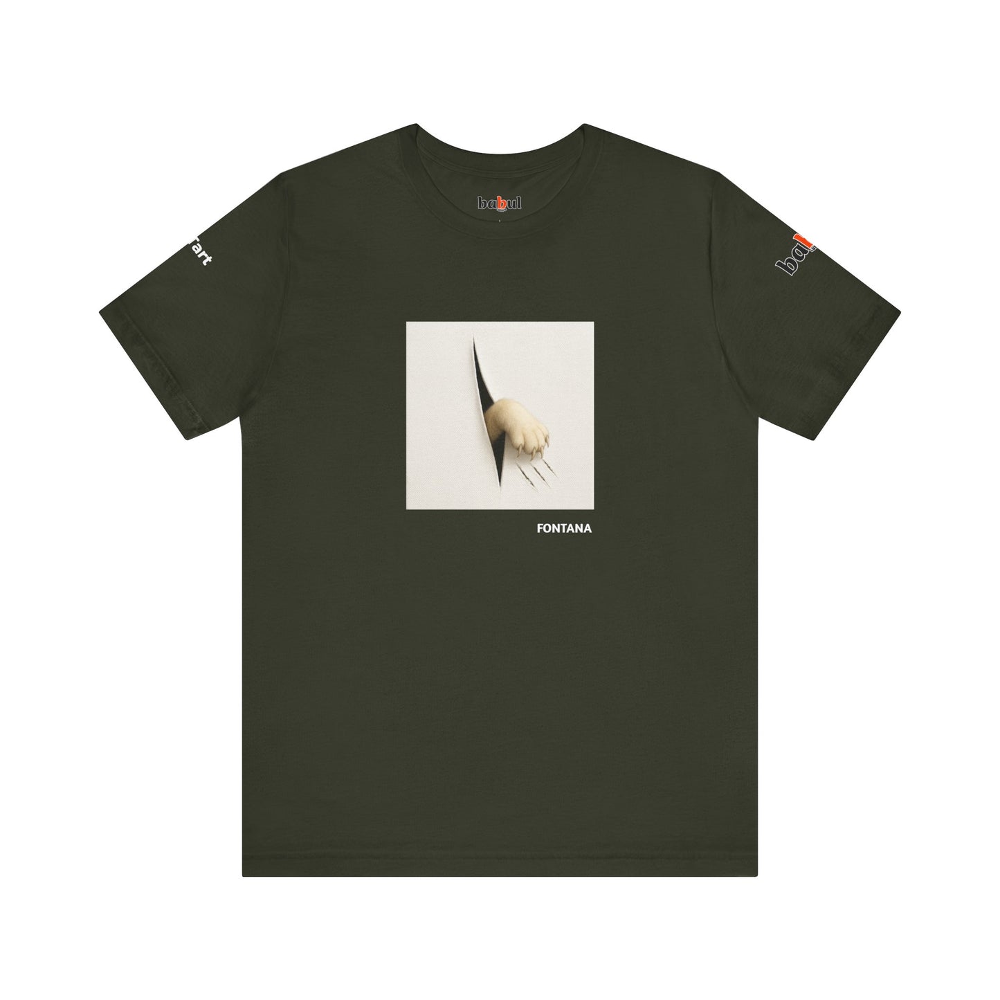 CATART Unisex Jersey Cat T-Shirt - FONTANA - Iconic Painting Reimagined with Cats