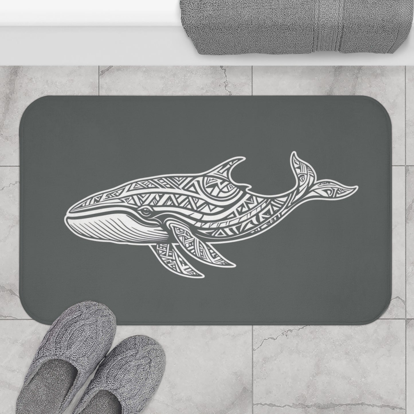 Tribal Bath Mat. Ocean Energy, Tribal Style
