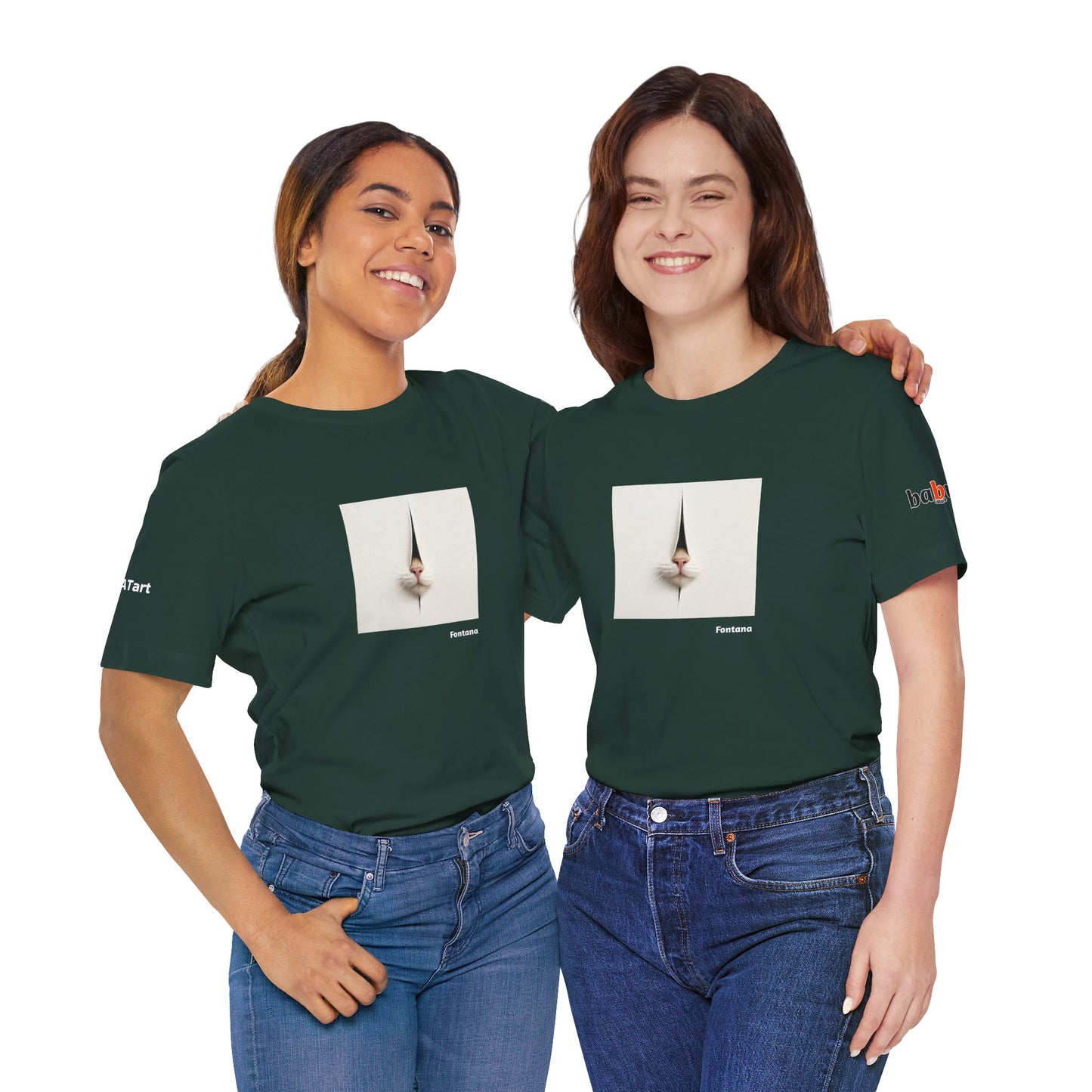 CATART Unisex Jersey Cat T-Shirt - FONTANA - Iconic Painting Reimagined with Cats