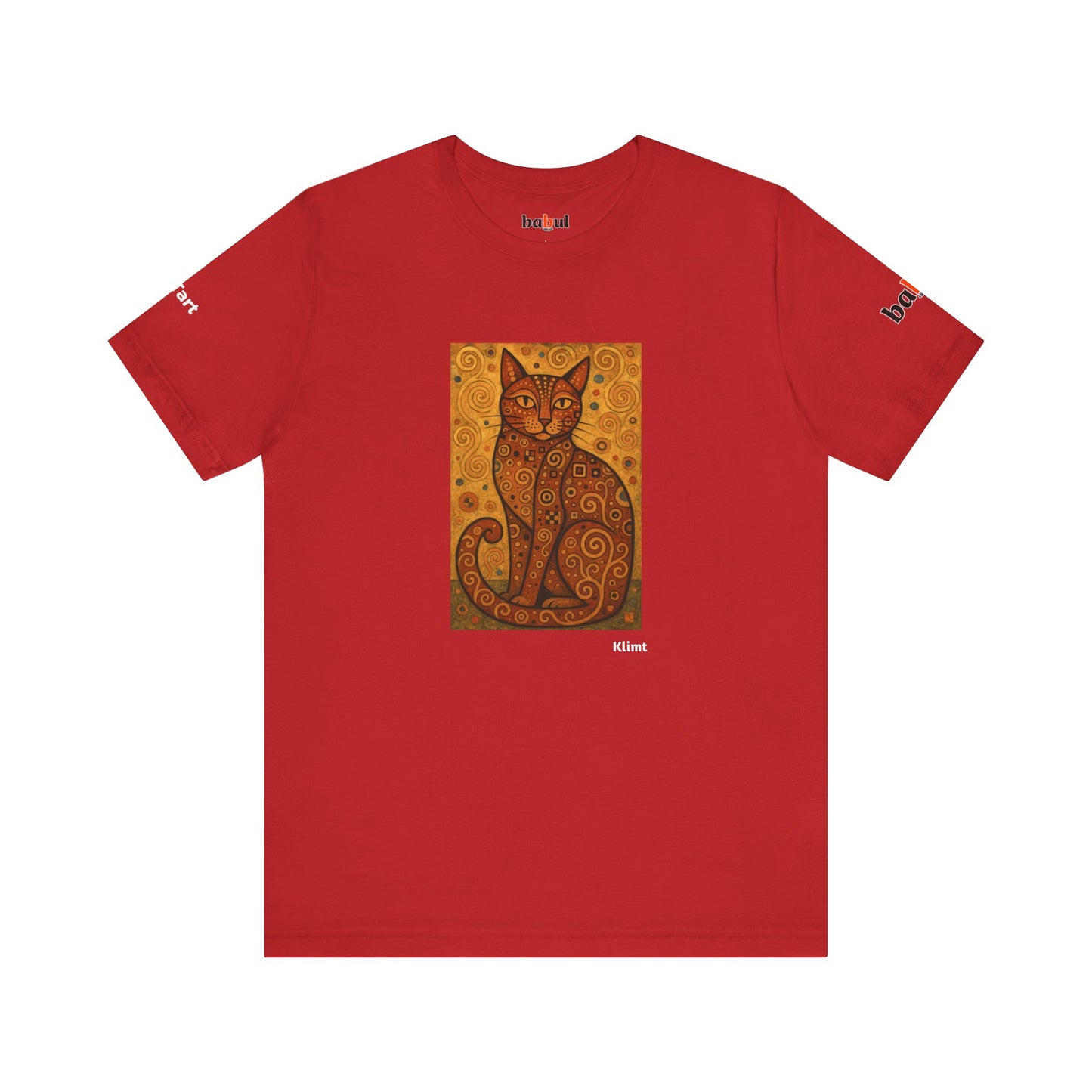CATART Unisex Jersey Cat T-Shirt - KLIMT - Iconic Painting Reimagined with Cats
