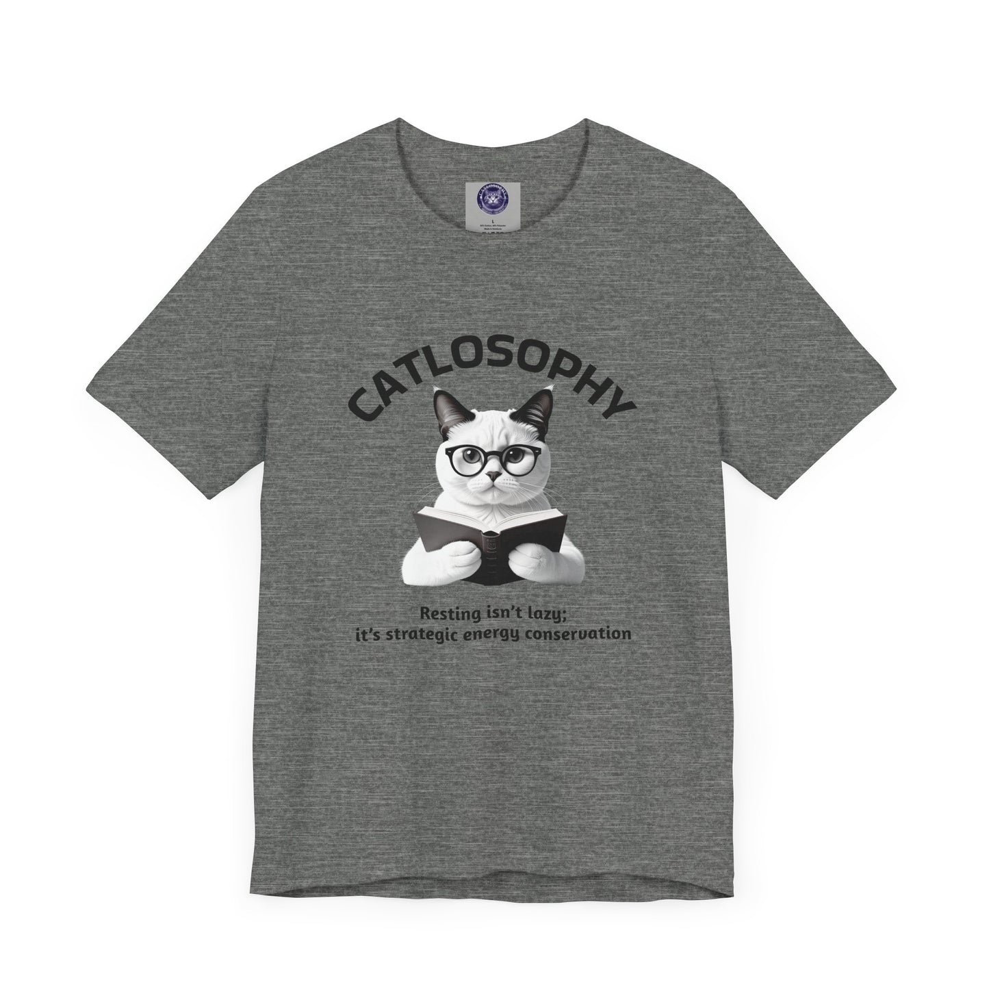 Catlosophy Unisex Jersey Short Sleeve Tee – "Resting isn't Lazy" Design
