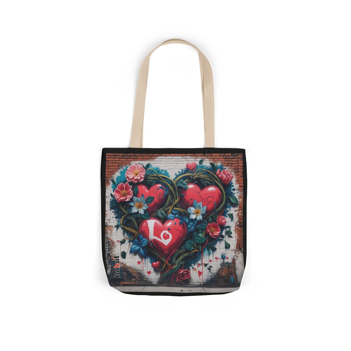 Artistic Surge - Eco-Friendly Canvas Tote Bag - LOVE HEARTS