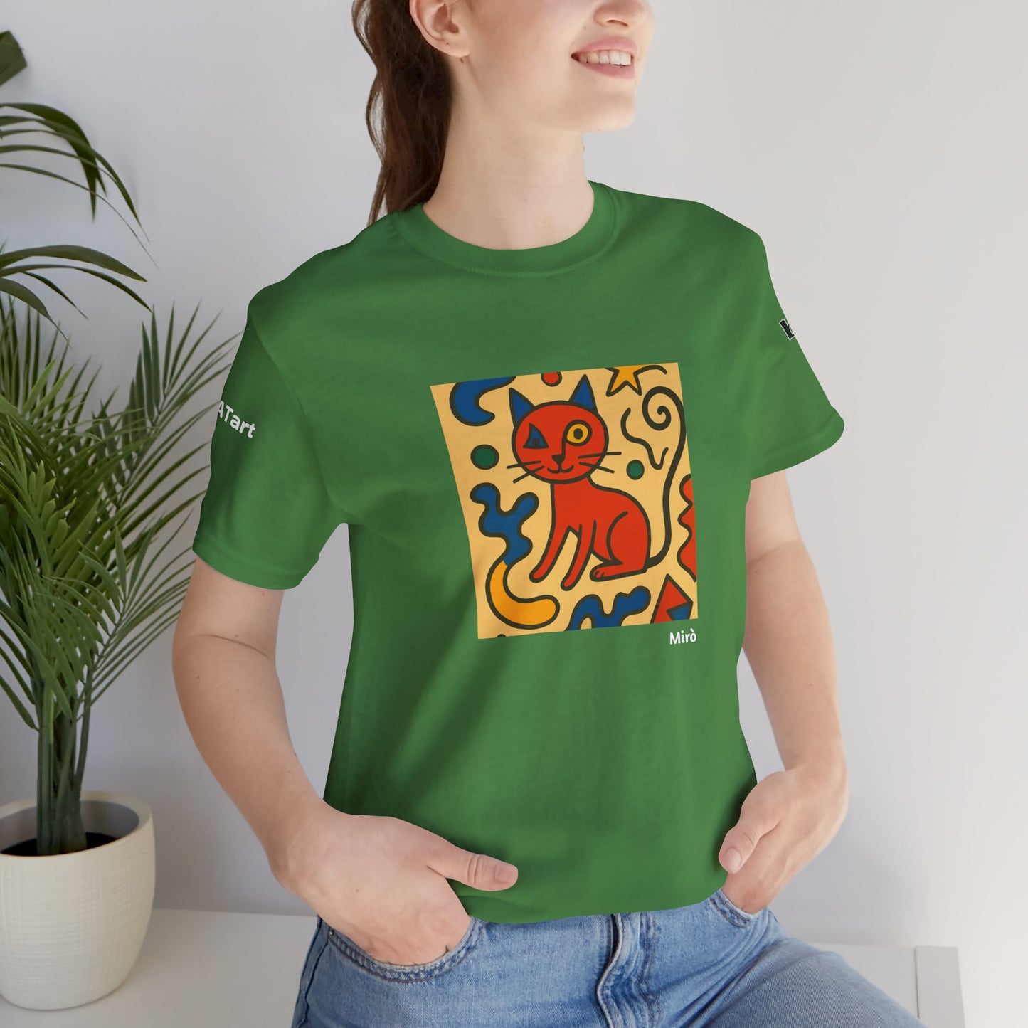 CATART Unisex Jersey Cat T-Shirt - MIRO - Iconic Painting Reimagined with Cats