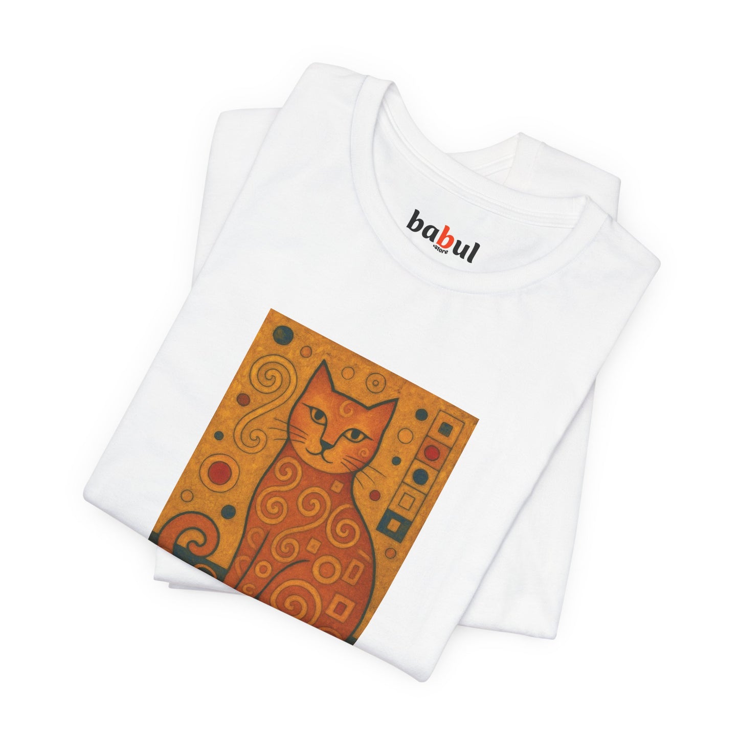 CATART Unisex Jersey Cat T-Shirt - KLIMT - Iconic Painting Reimagined with Cats