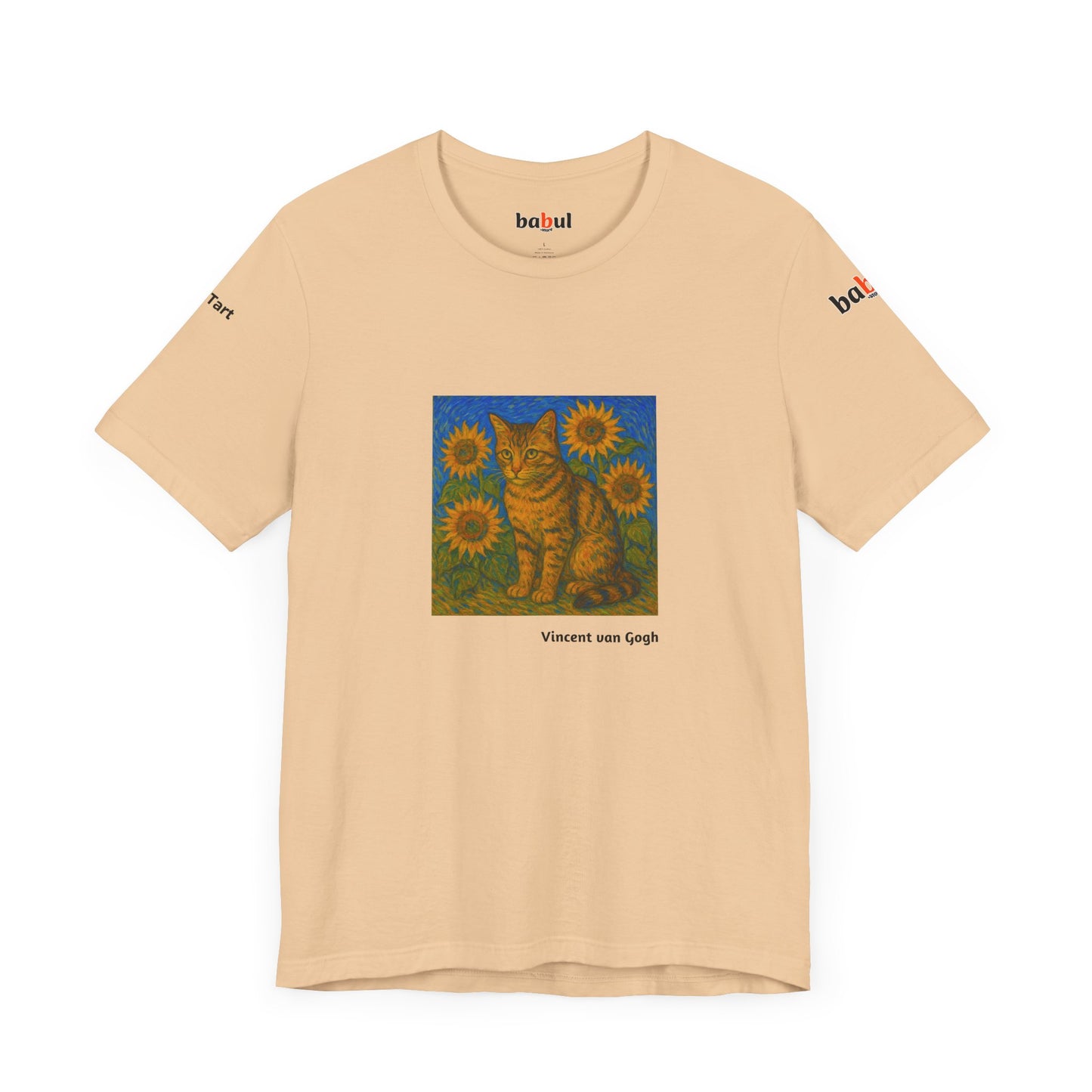 CATART Unisex Jersey Cat T-Shirt - Vincent van Gogh - Iconic Painting Reimagined with Cats