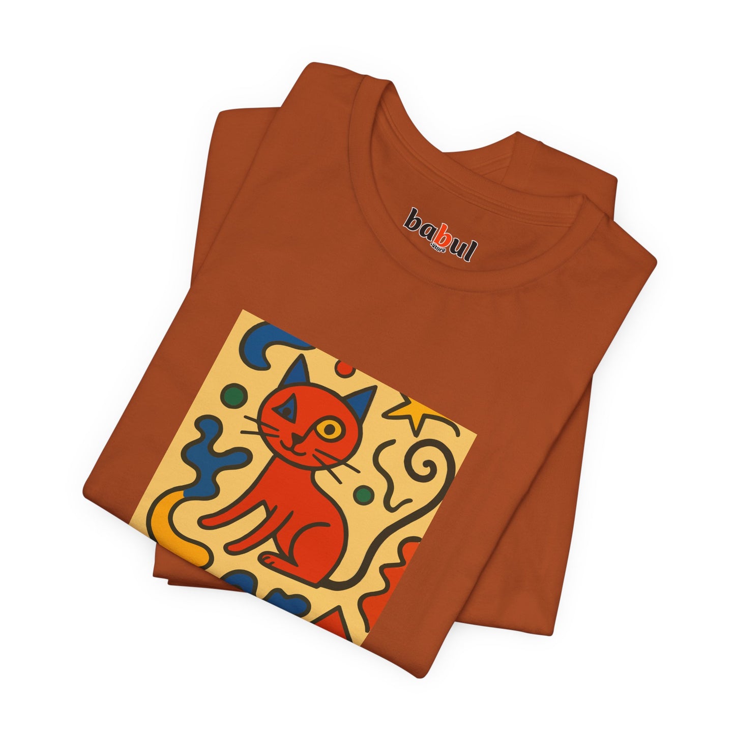 CATART Unisex Jersey Cat T-Shirt - MIRO - Iconic Painting Reimagined with Cats