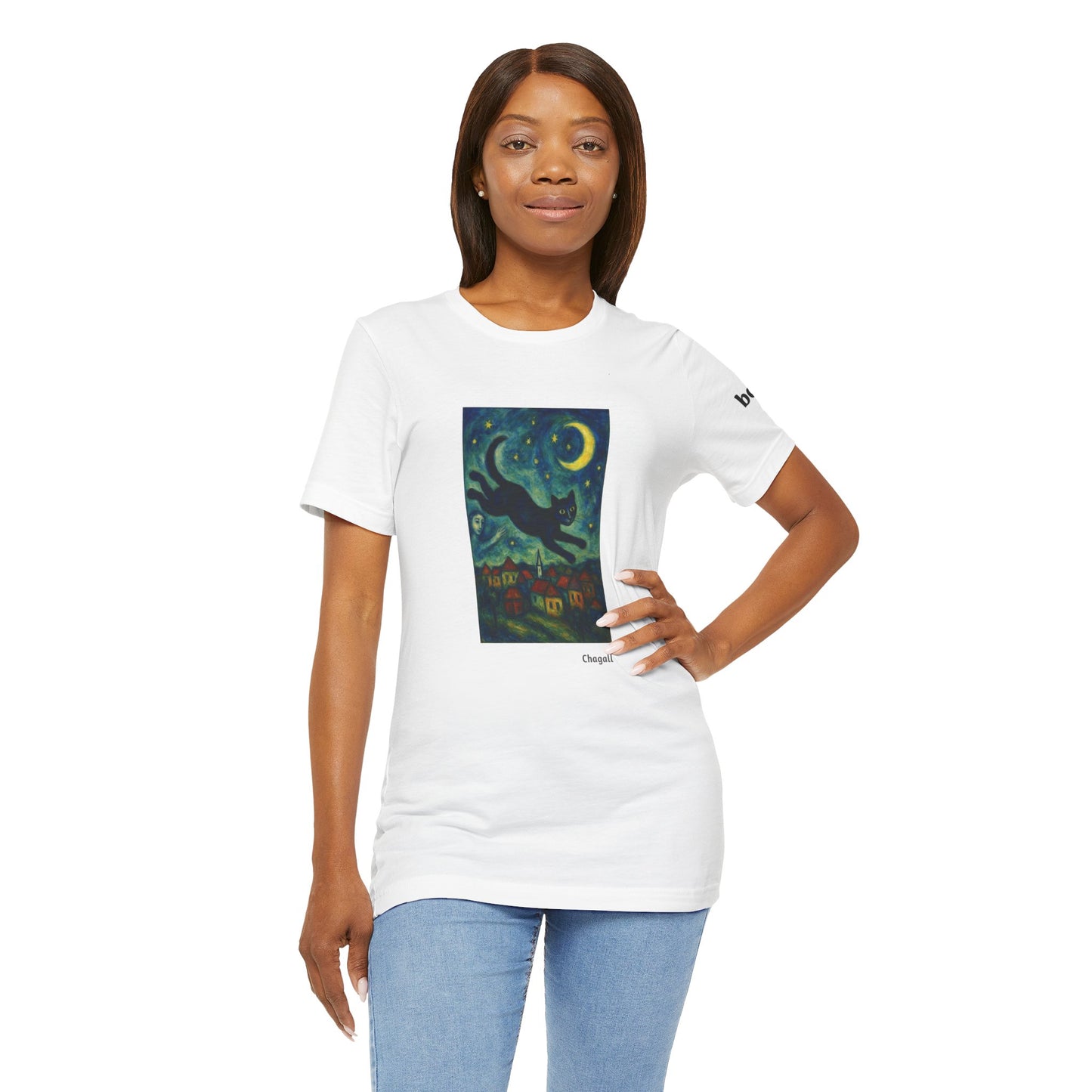 CATART Unisex Jersey Cat T-Shirt - MARC CHAGALL - Iconic Painting Reimagined with Cats