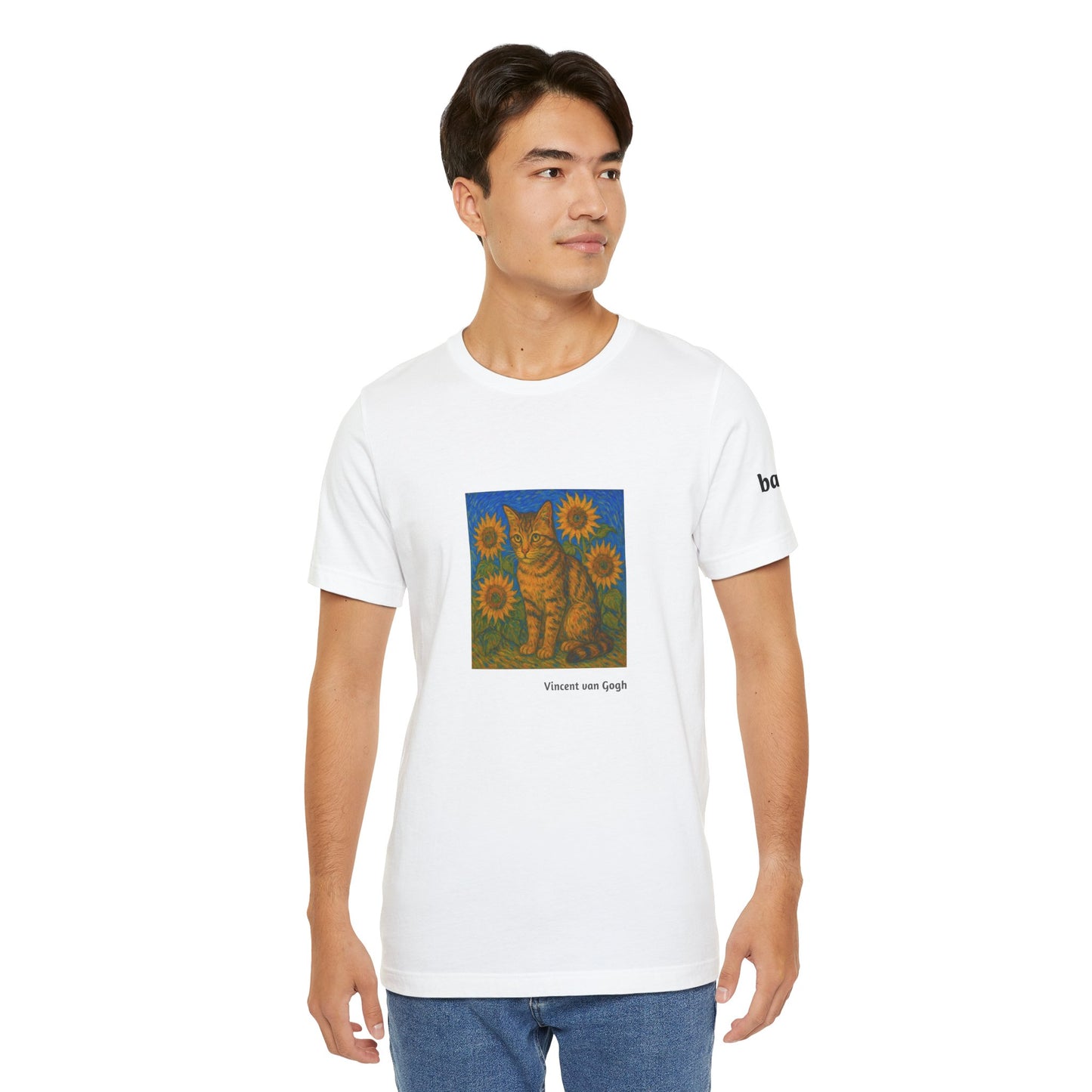 CATART Unisex Jersey Cat T-Shirt - Vincent van Gogh - Iconic Painting Reimagined with Cats