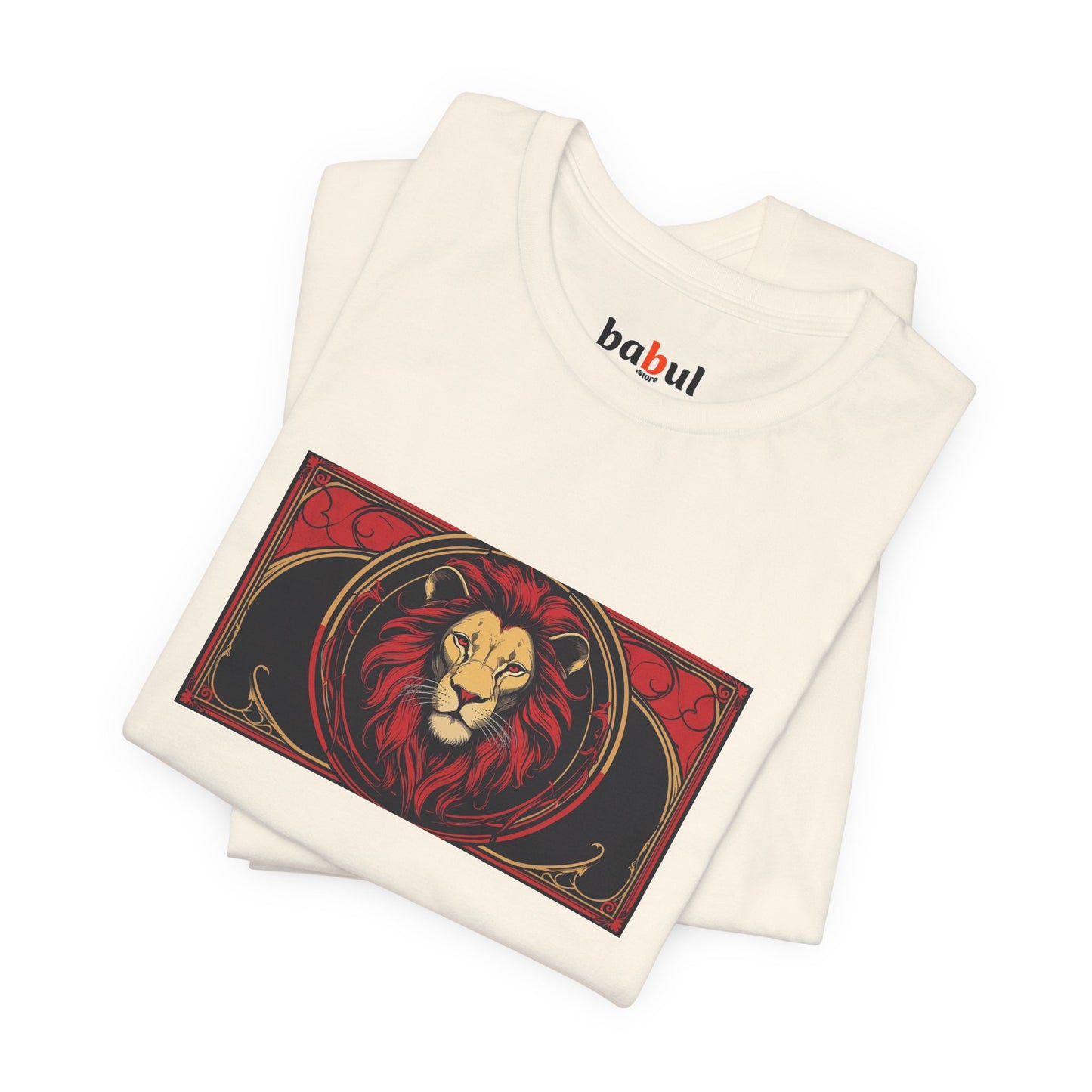 Leo - Gothic Zodiac T-Shirt. Red graphic in front. Zodiac in the Shadows