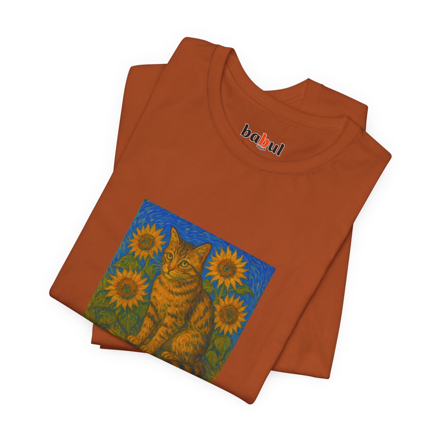 CATART Unisex Jersey Cat T-Shirt - Vincent van Gogh - Iconic Painting Reimagined with Cats