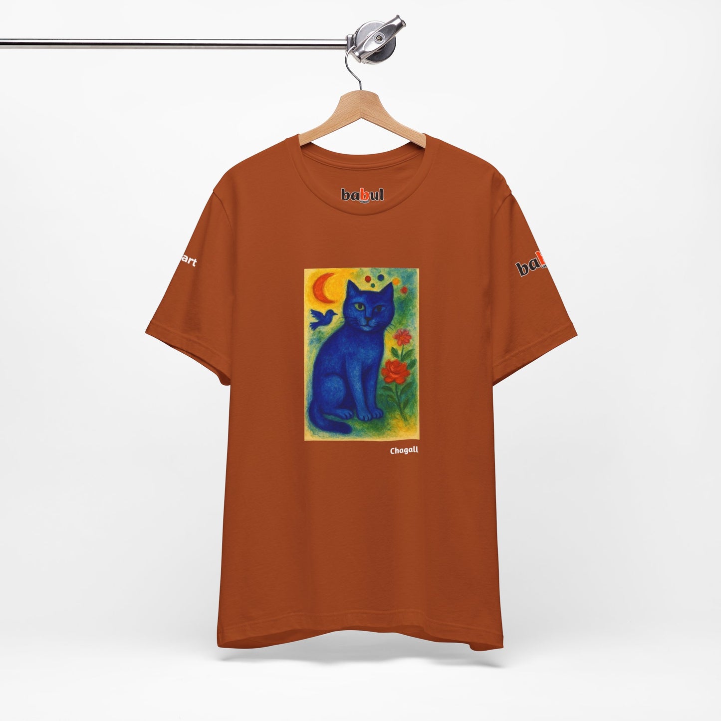 CATART Unisex Jersey Cat T-Shirt - MARC CHAGALL - Iconic Painting Reimagined with Cats