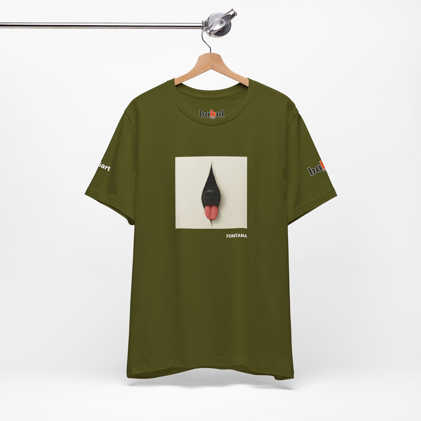 DOGART Unisex Jersey Dog T-Shirt - FONTANA - Iconic Painting Reimagined with Dogs