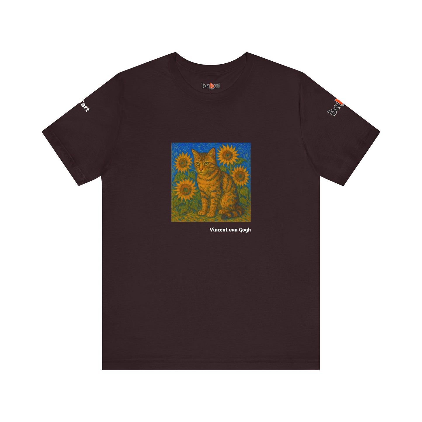 CATART Unisex Jersey Cat T-Shirt - Vincent van Gogh - Iconic Painting Reimagined with Cats