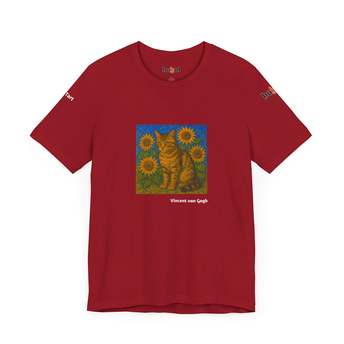 CATART Unisex Jersey Cat T-Shirt - Vincent van Gogh - Iconic Painting Reimagined with Cats
