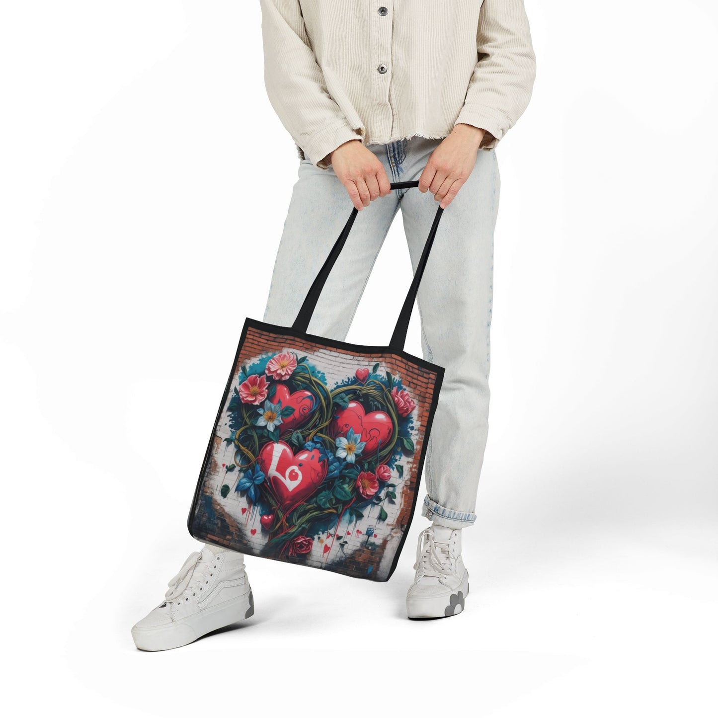Artistic Surge - Eco-Friendly Canvas Tote Bag - LOVE HEARTS