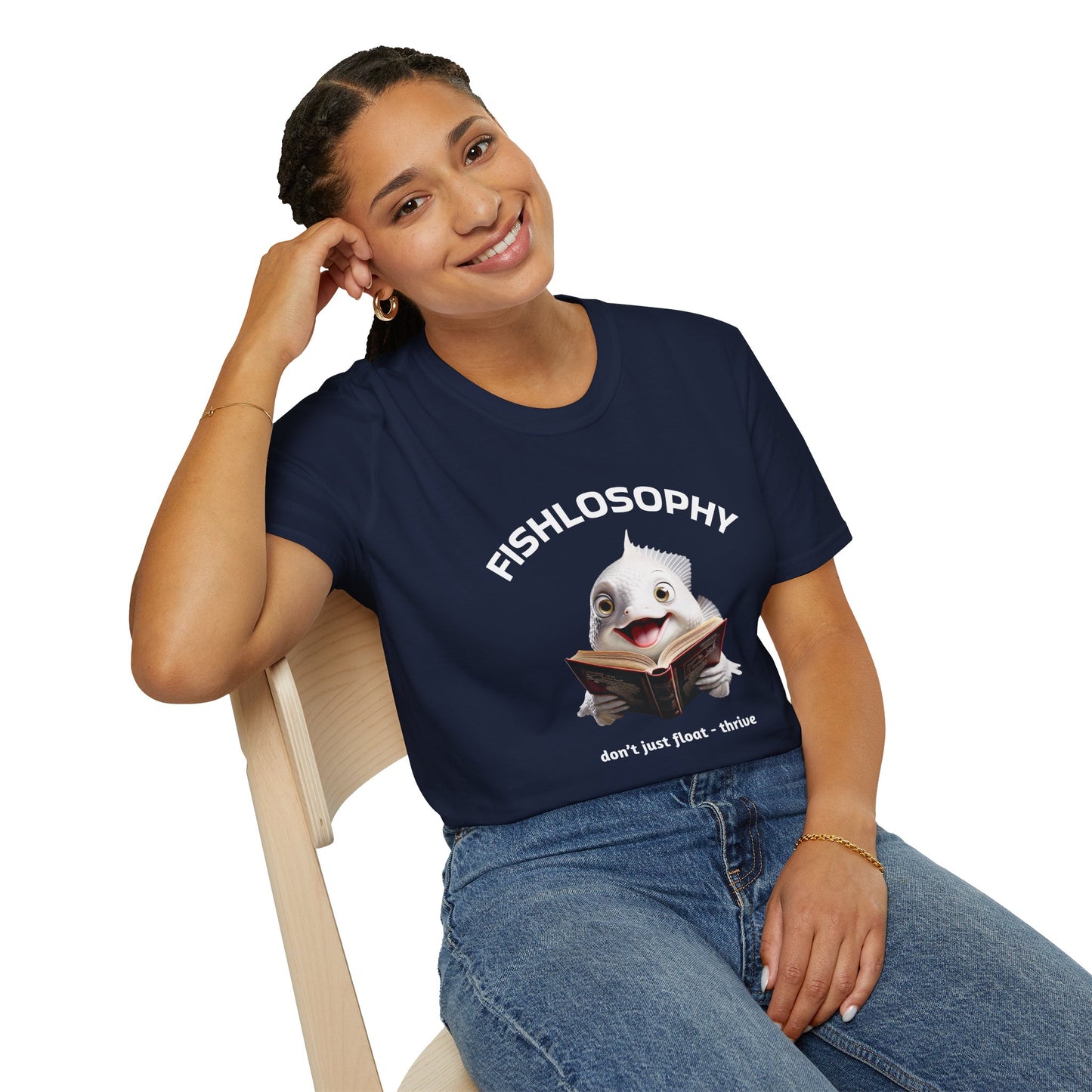 Fishlosophy Unisex T-Shirt - Ocean Vibes and Life's Questions Design - PEARLS OF WISDOM FROM THE FISH WORLD