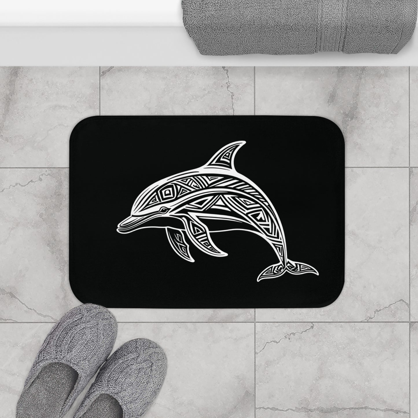 Tribal Bath Mat. Ocean Energy, Tribal Style