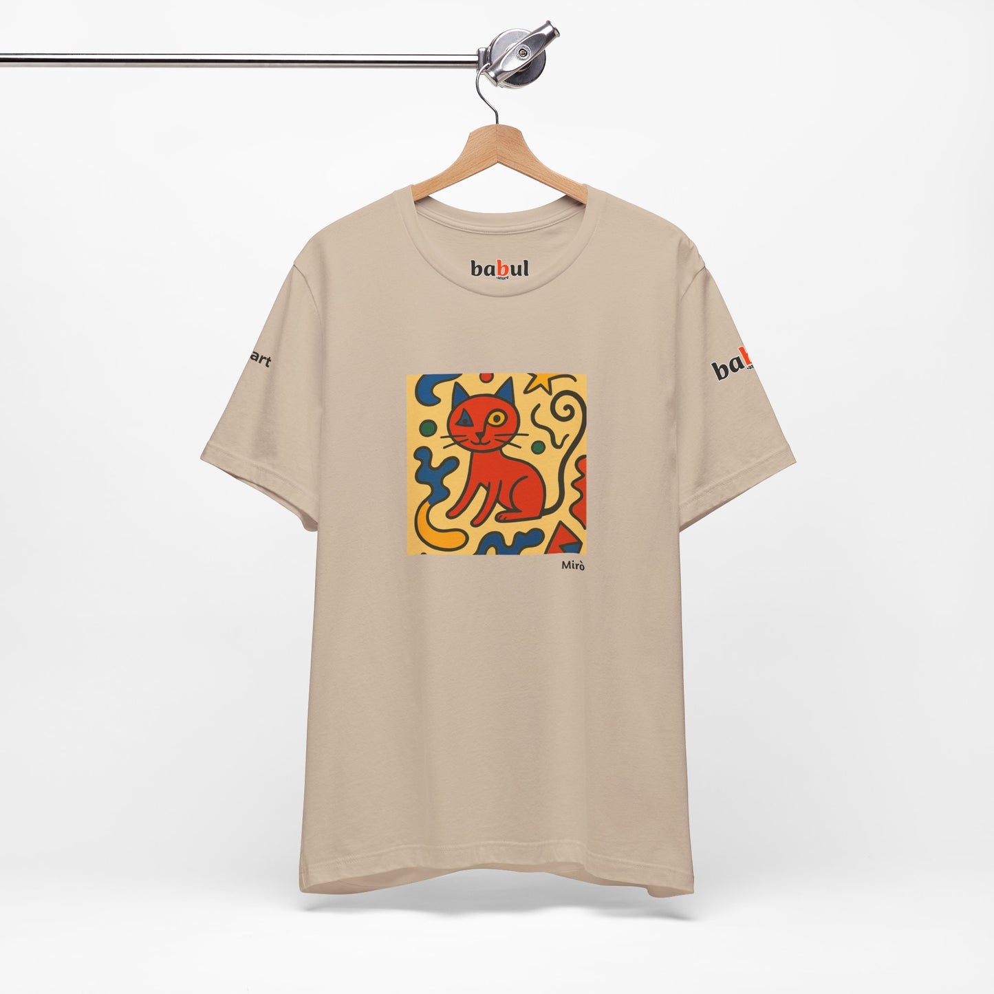 CATART Unisex Jersey Cat T-Shirt - MIRO - Iconic Painting Reimagined with Cats