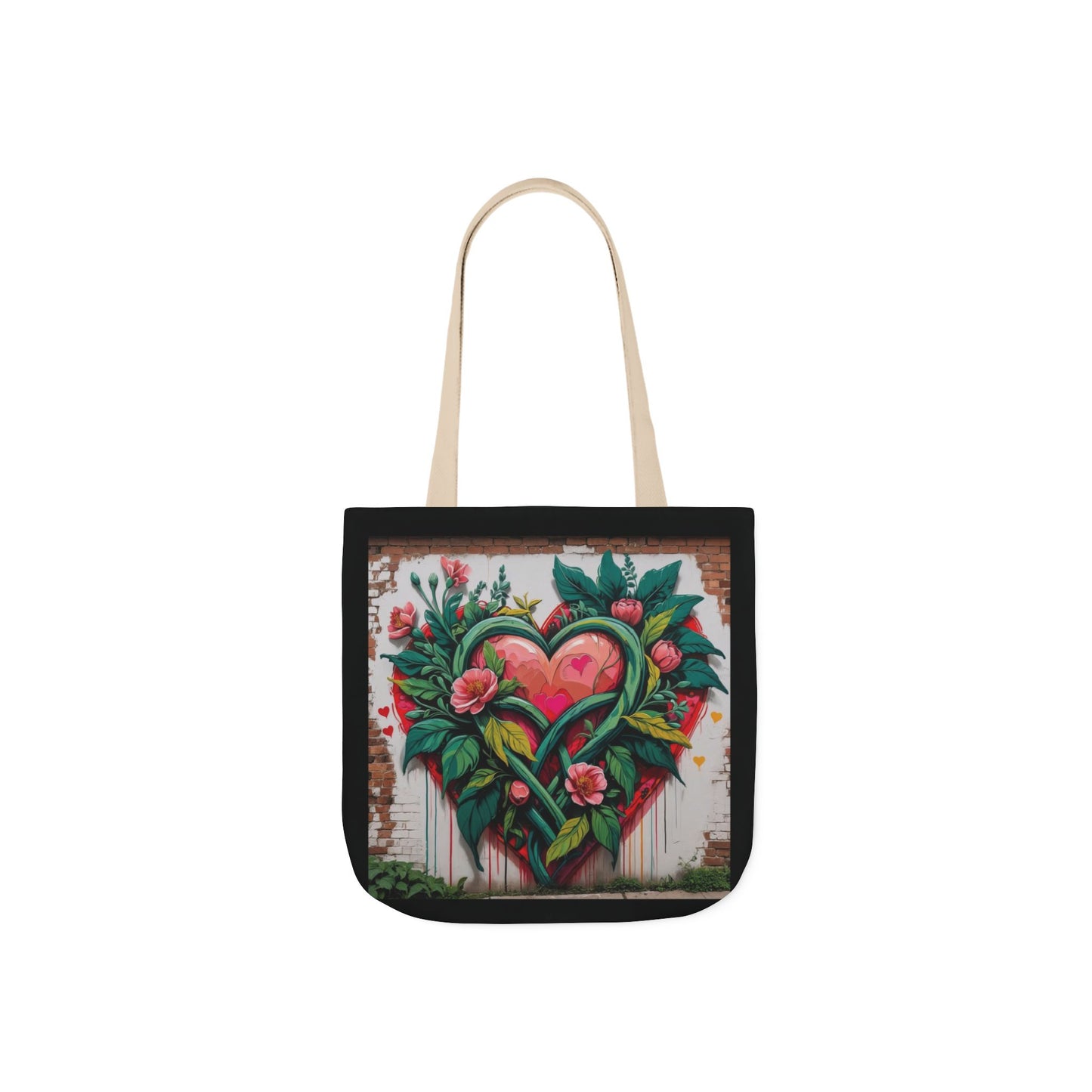 Artistic Surge - Eco-Friendly Canvas Tote Bag - FLOWERED HEARTS