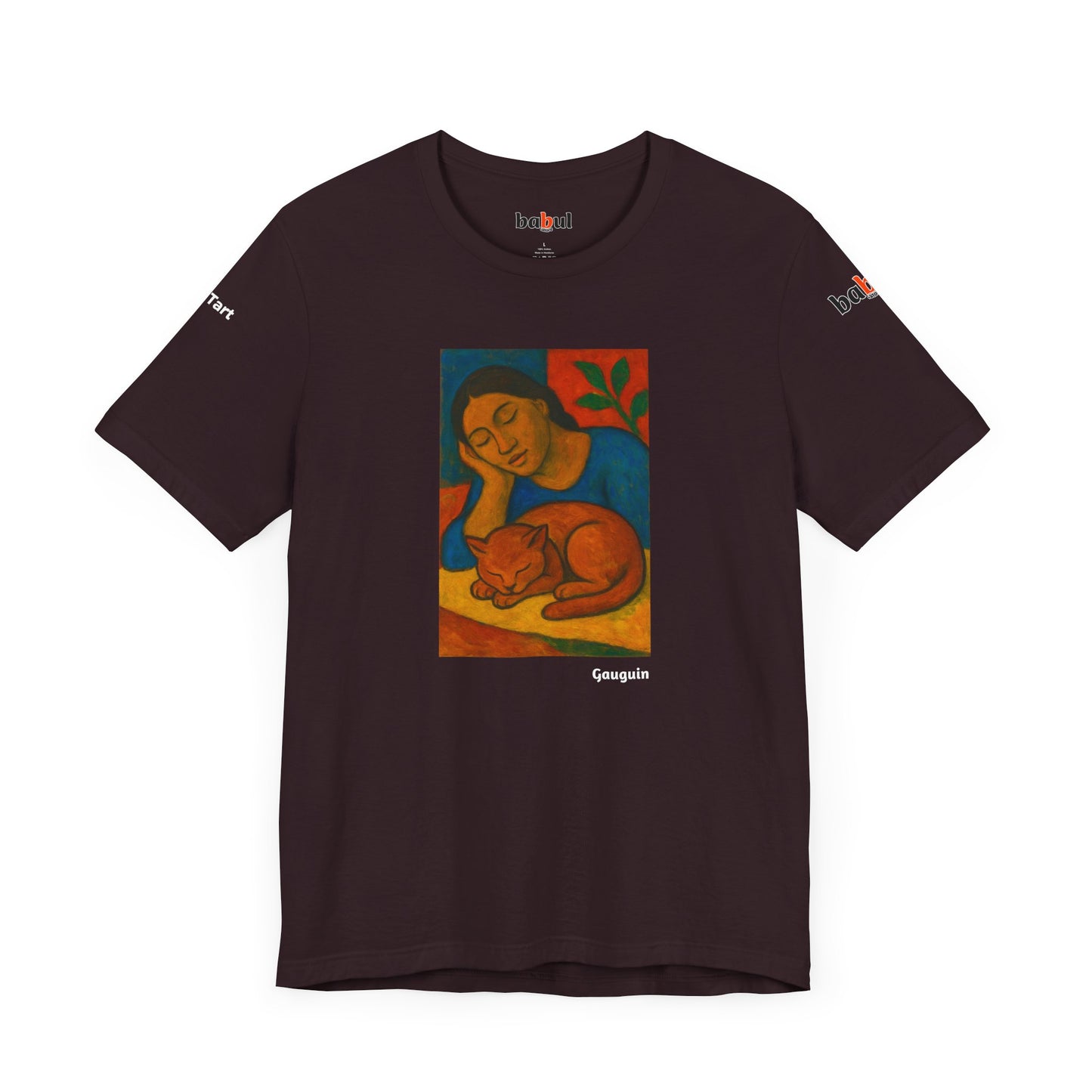 CATART Unisex Jersey Cat T-Shirt - GAUGUIN - Iconic Painting Reimagined with Cats
