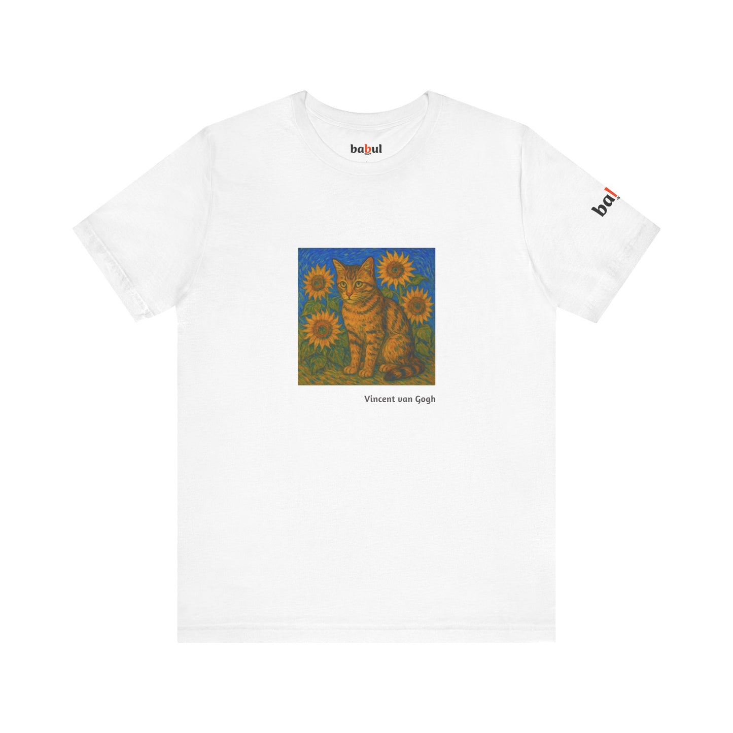 CATART Unisex Jersey Cat T-Shirt - Vincent van Gogh - Iconic Painting Reimagined with Cats