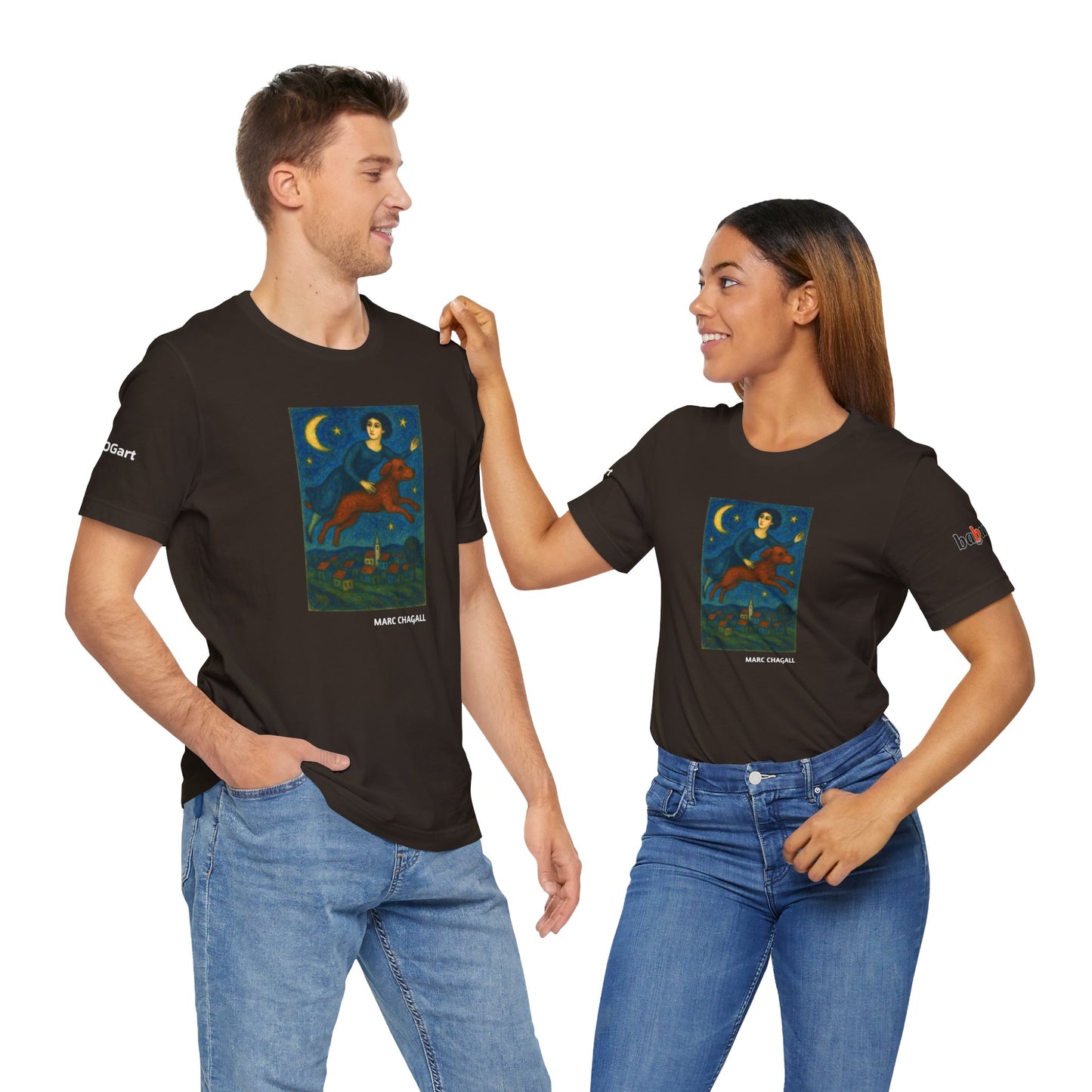 DOGART Unisex Jersey Dog T-Shirt - MARC CHAGALL - Iconic Painting Reimagined with Dogs