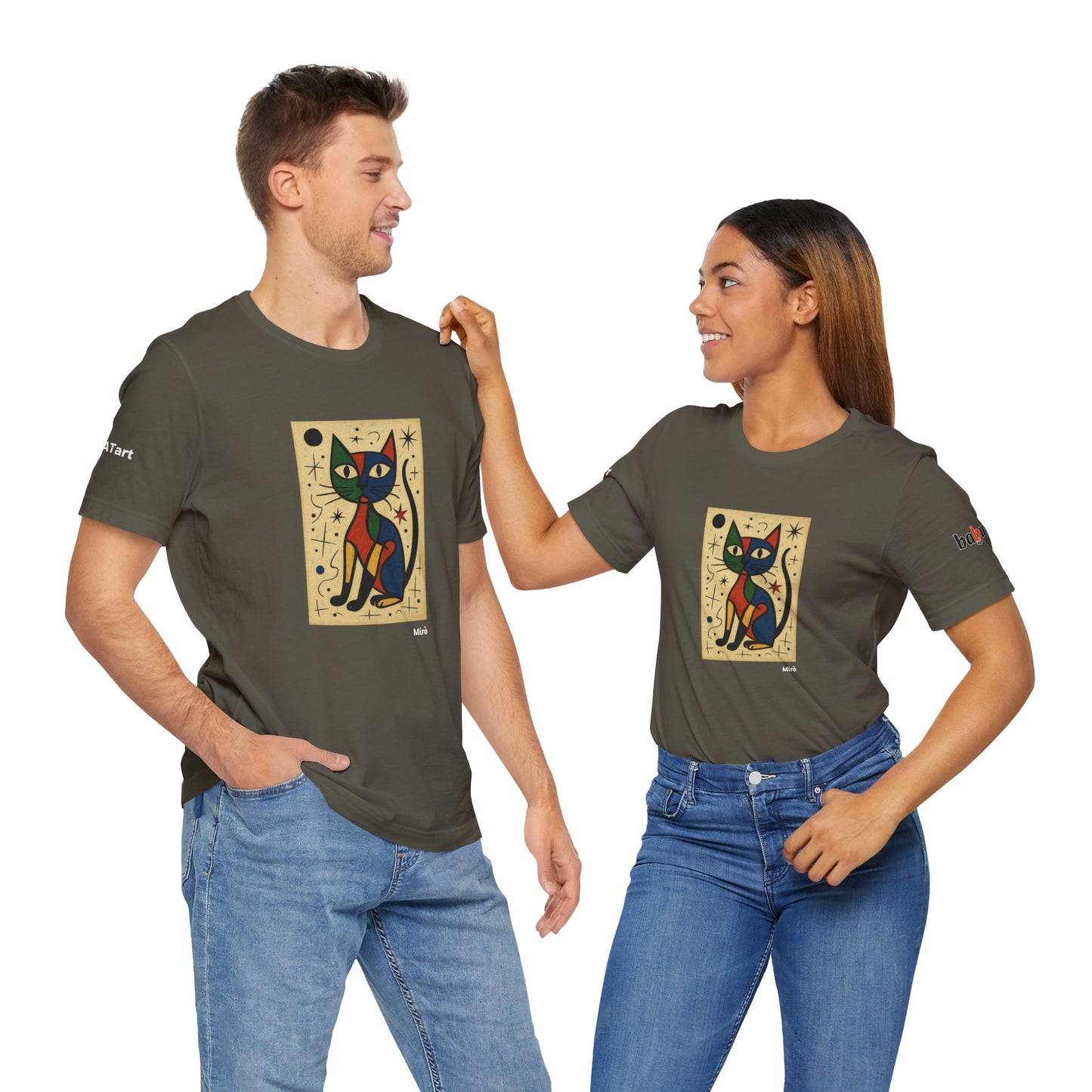 CATART Unisex Jersey Cat T-Shirt - MIRO - Iconic Painting Reimagined with Cats