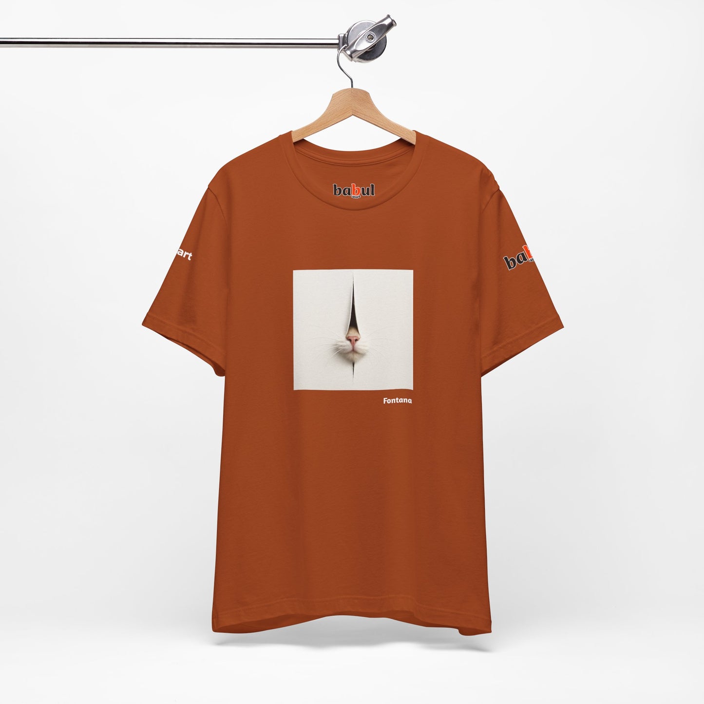 CATART Unisex Jersey Cat T-Shirt - FONTANA - Iconic Painting Reimagined with Cats