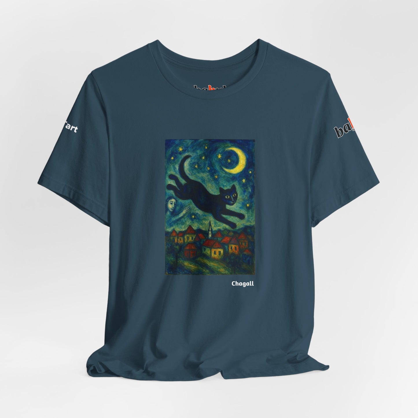 CATART Unisex Jersey Cat T-Shirt - MARC CHAGALL - Iconic Painting Reimagined with Cats