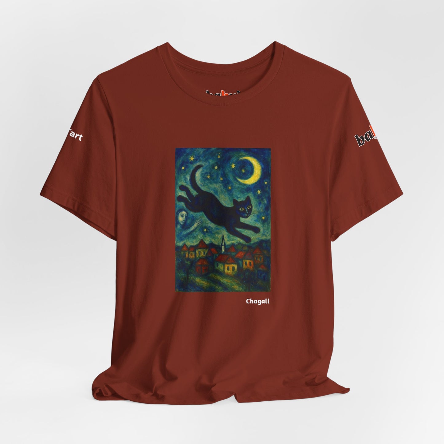 CATART Unisex Jersey Cat T-Shirt - MARC CHAGALL - Iconic Painting Reimagined with Cats