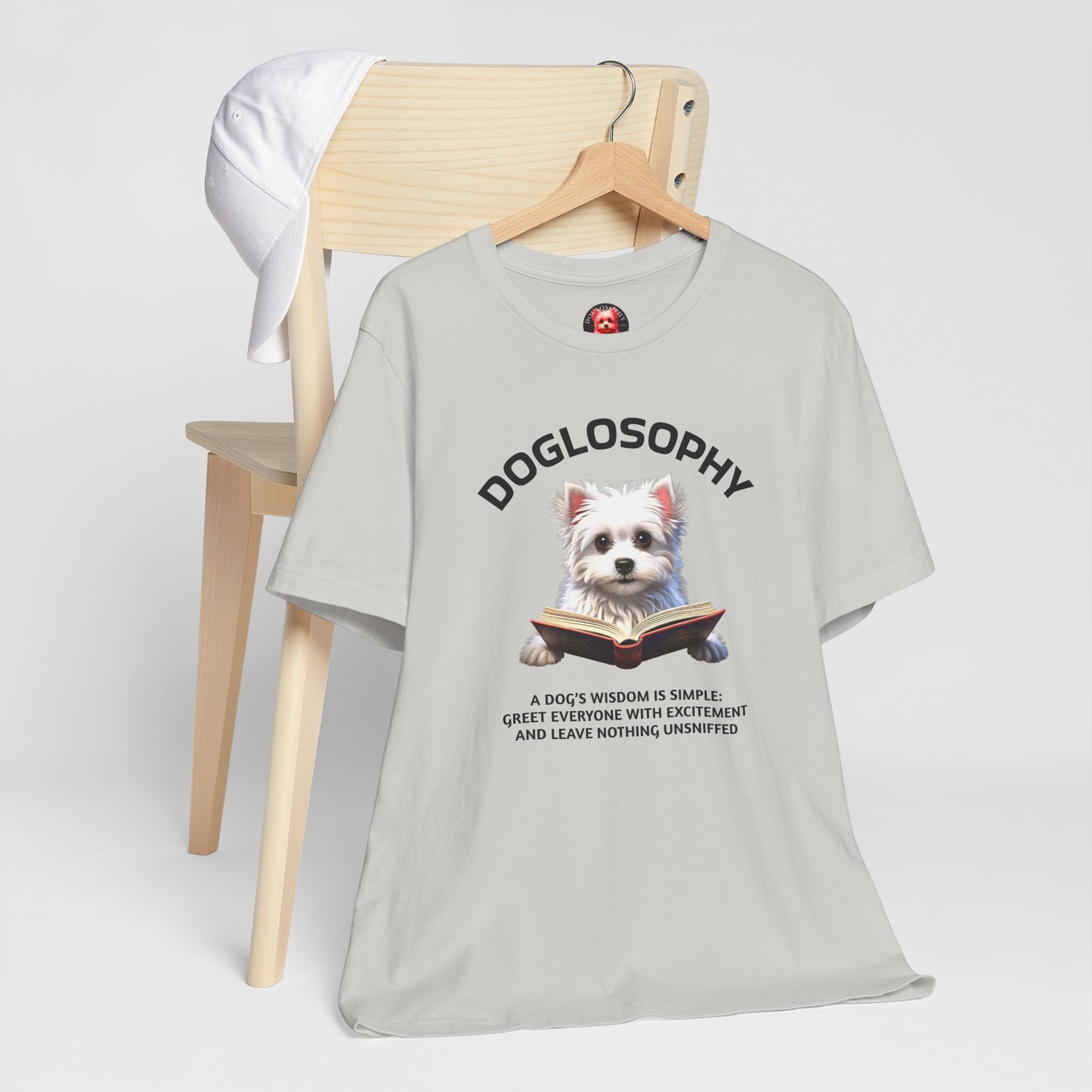 Doglosophy Unisex Jersey Short Sleeve Tee – "A Dog's wisdom is simple" Design