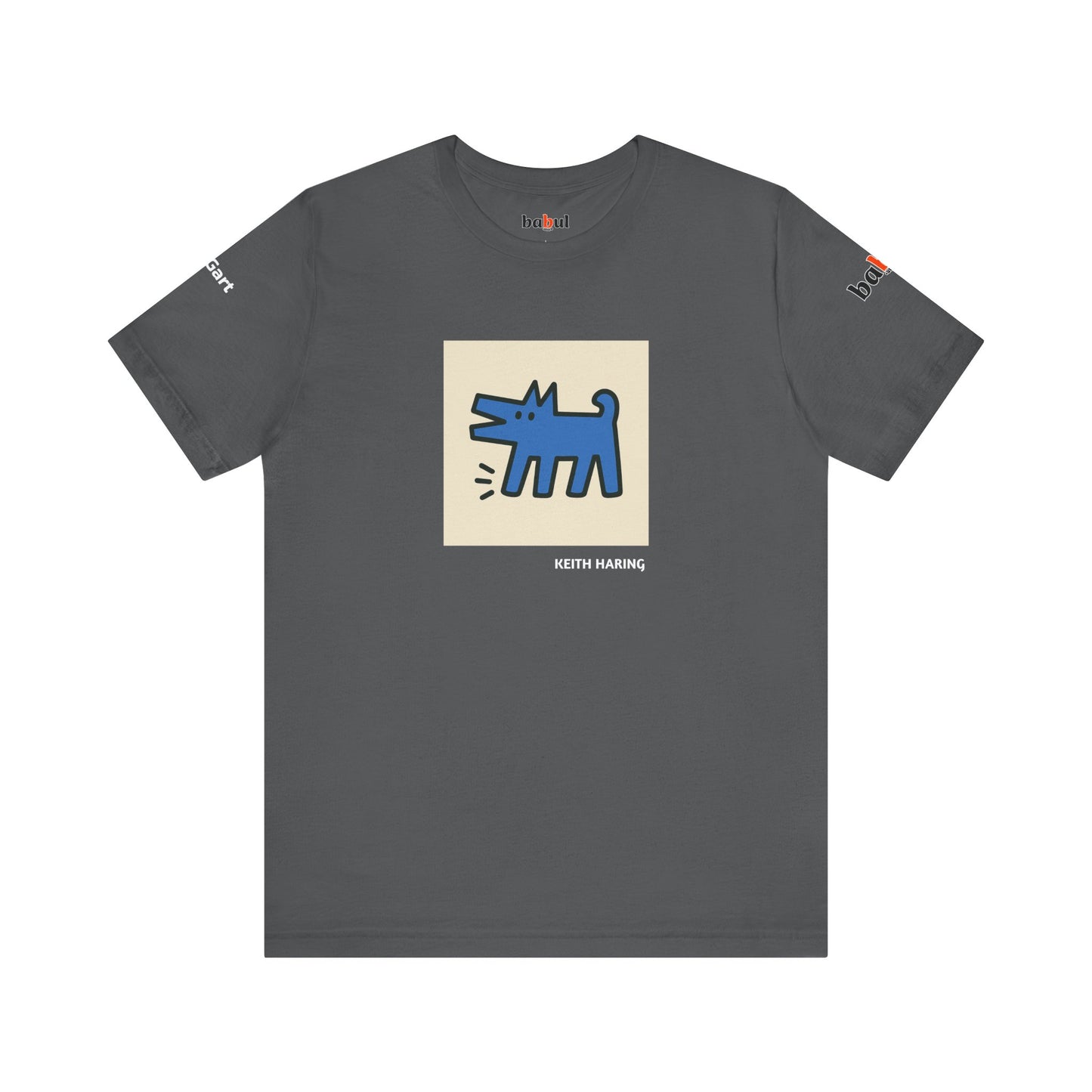 DOGART Unisex Jersey Cat T-Shirt - KEITH HARING - Iconic Painting Reimagined with Dogs