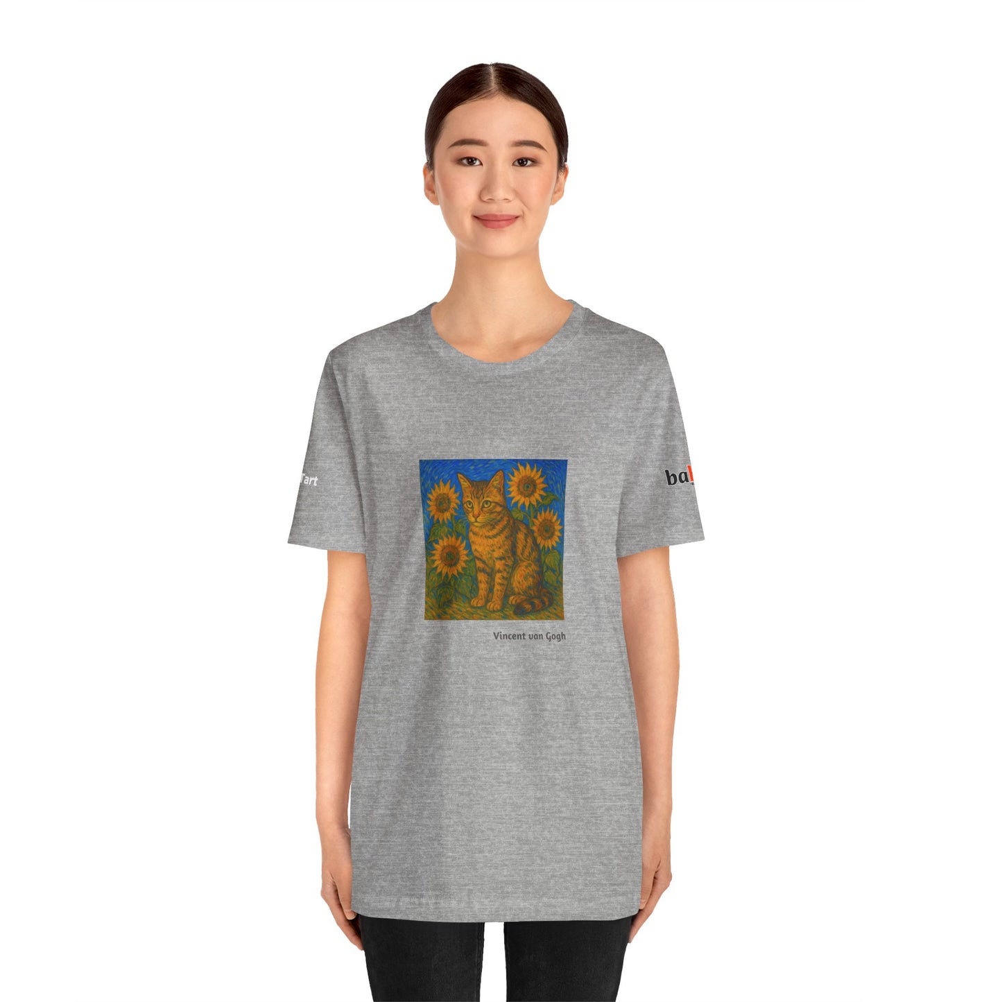 CATART Unisex Jersey Cat T-Shirt - Vincent van Gogh - Iconic Painting Reimagined with Cats